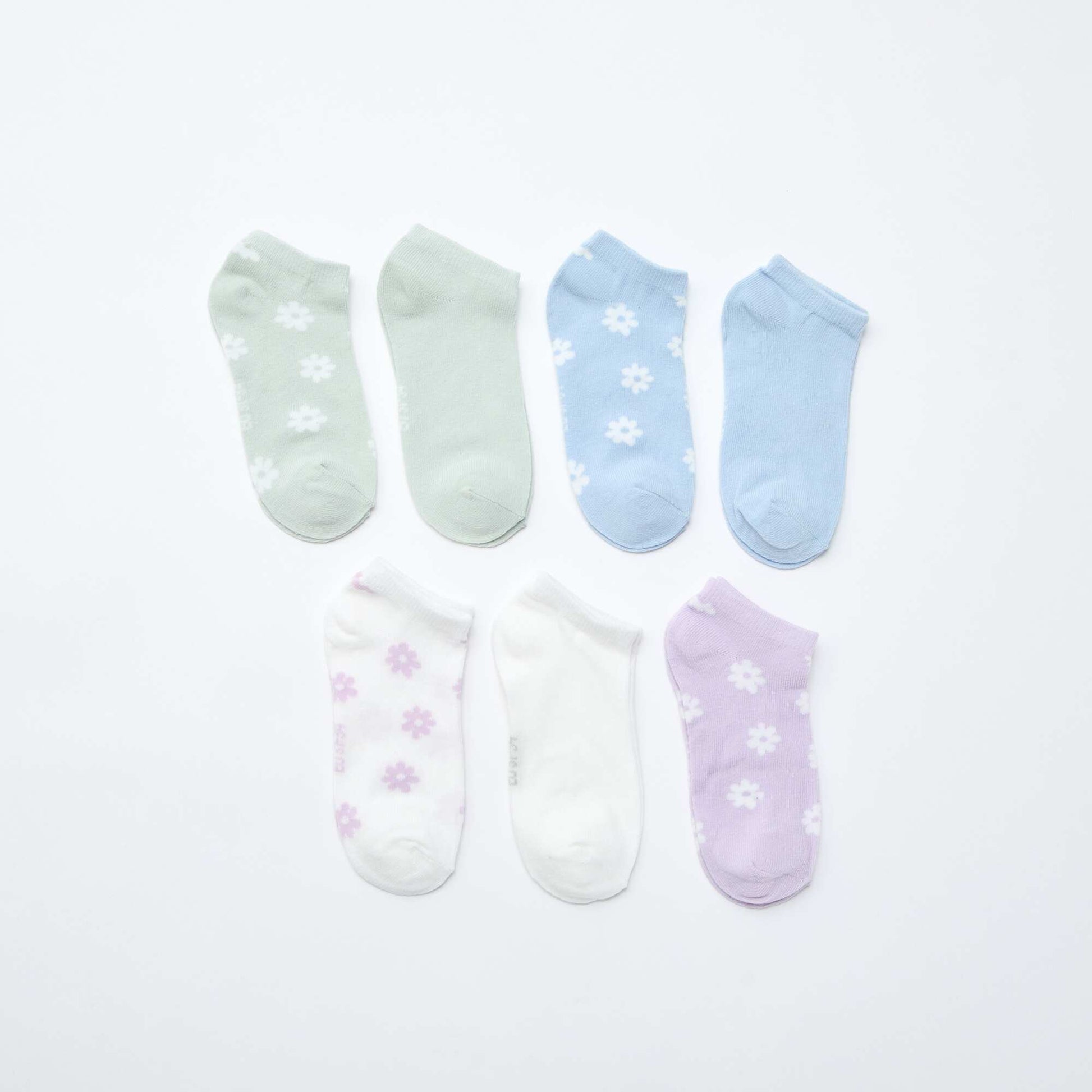 Lot de 7 paires de socquettes invisibles VERT