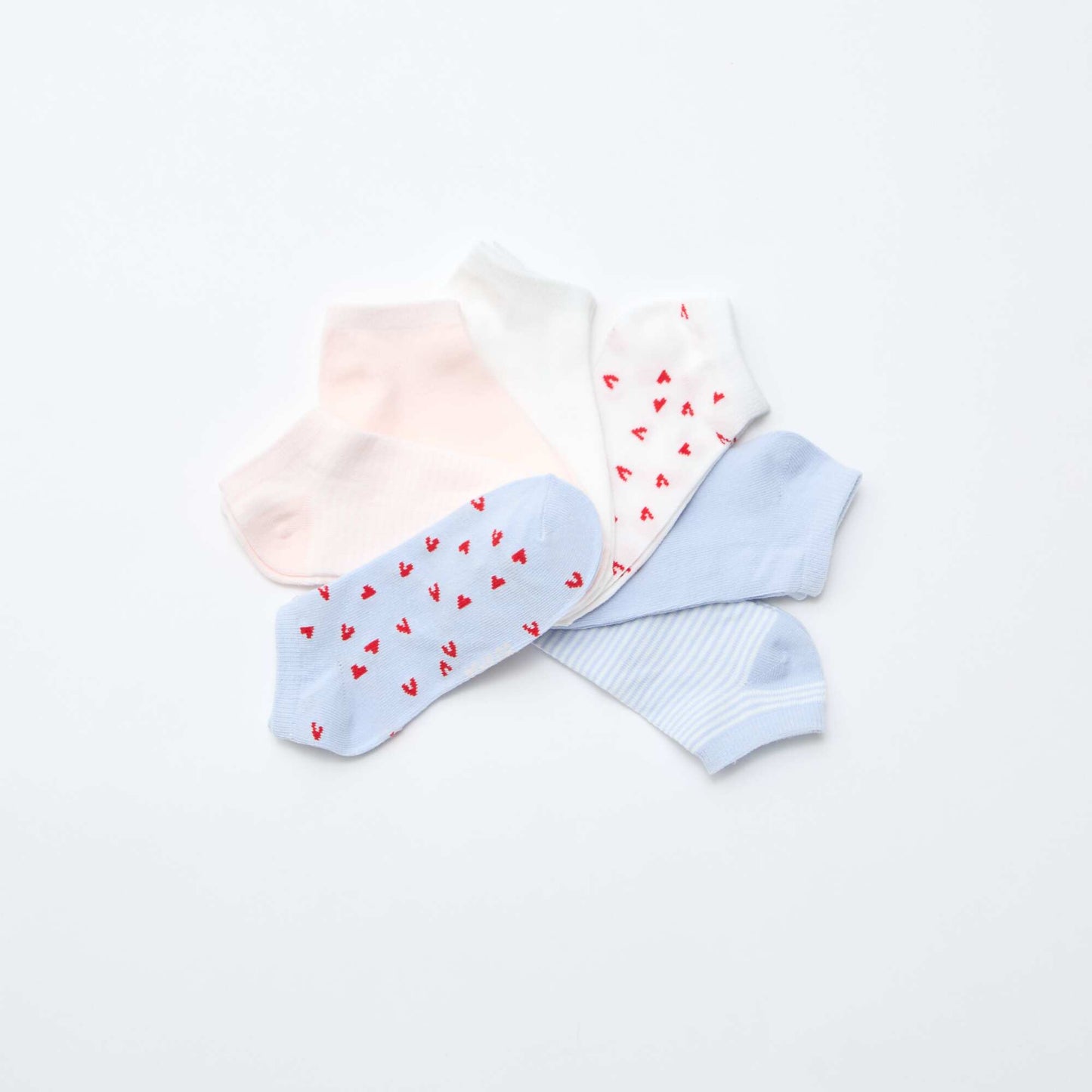 Lot de 7 paires de socquettes invisibles BLANC
