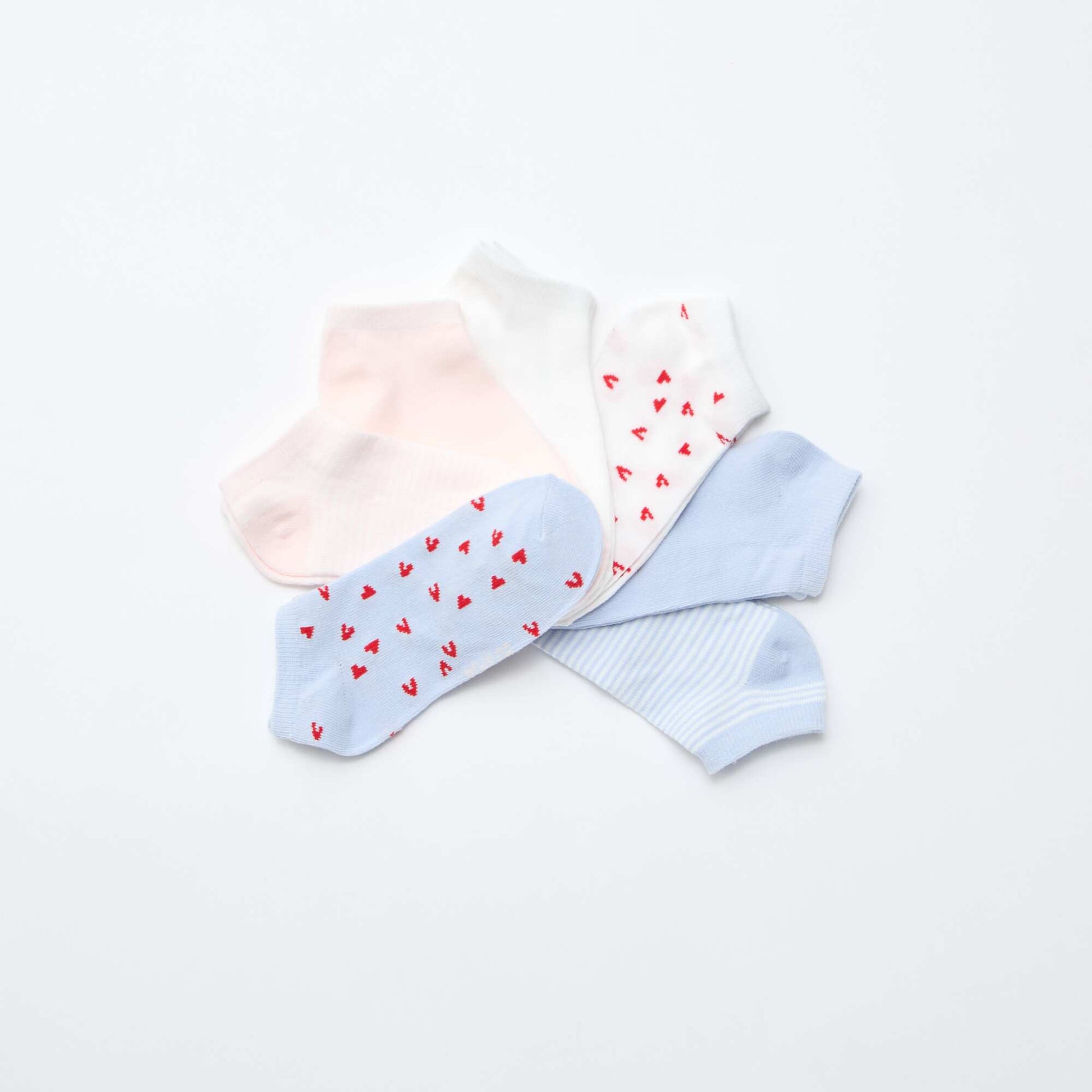 Lot de 7 paires de socquettes invisibles BLANC