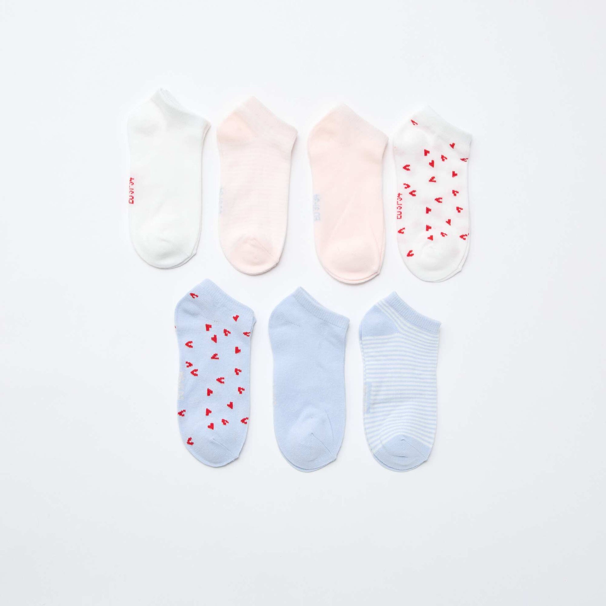 Lot de 7 paires de socquettes invisibles BLANC