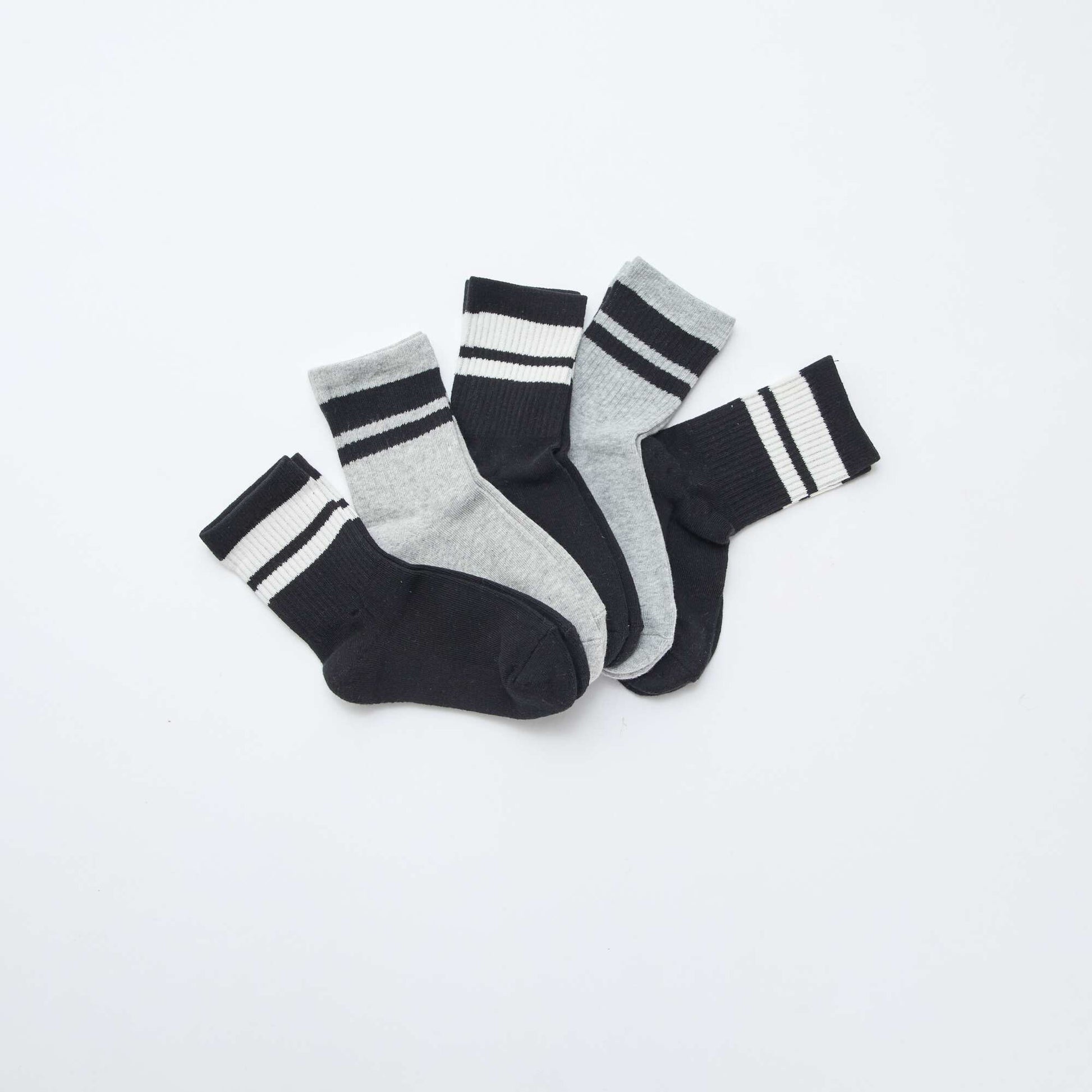 Lot de 5 chaussettes en coton NOIR