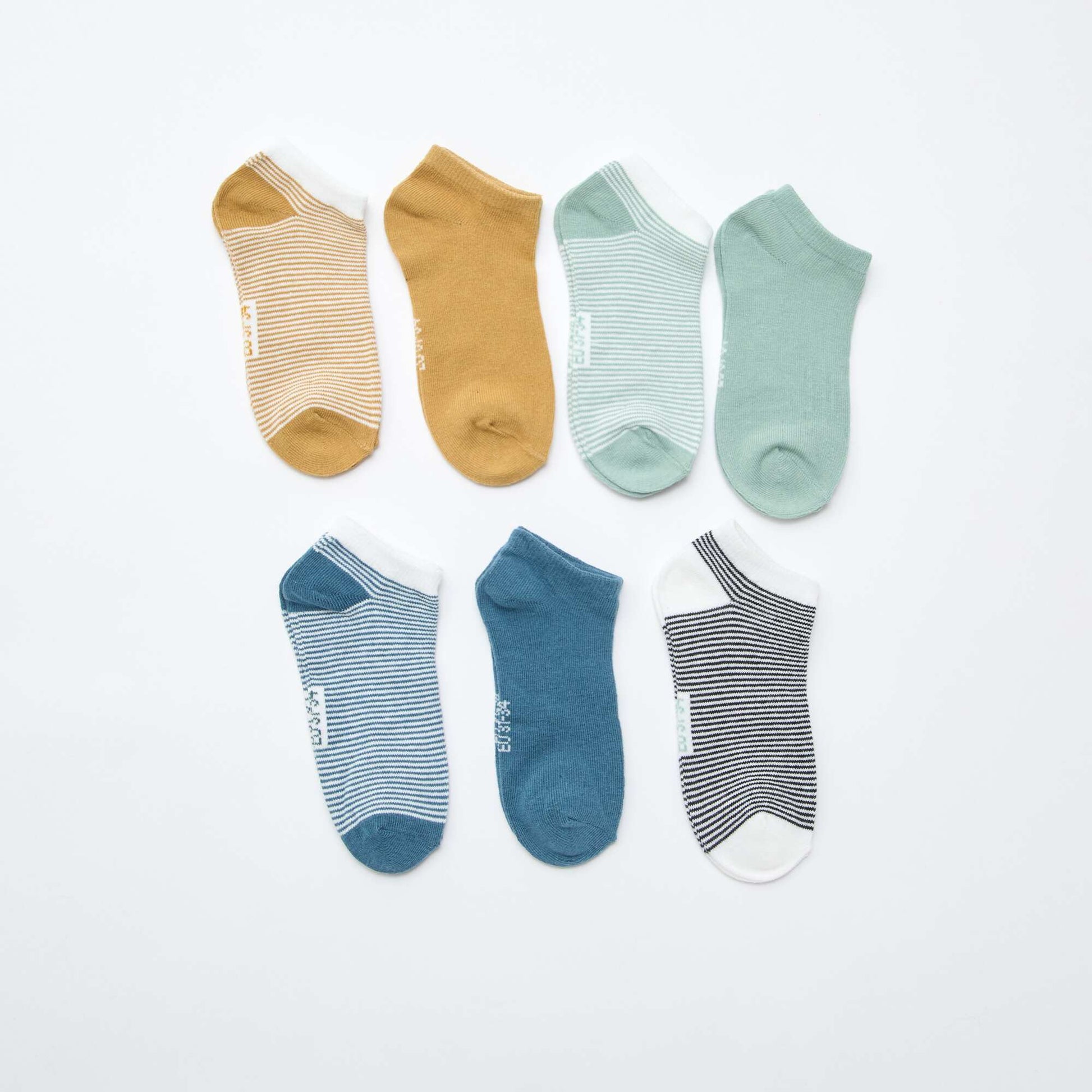 Lot de 7 paires de socquettes invisibles BLEU