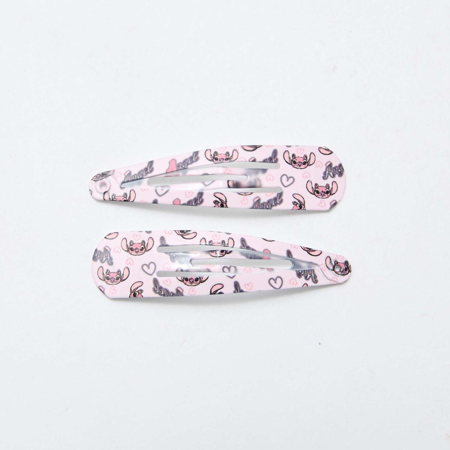 Lot de 4 pinces + 2 élastiques 'Stitch' ROSE