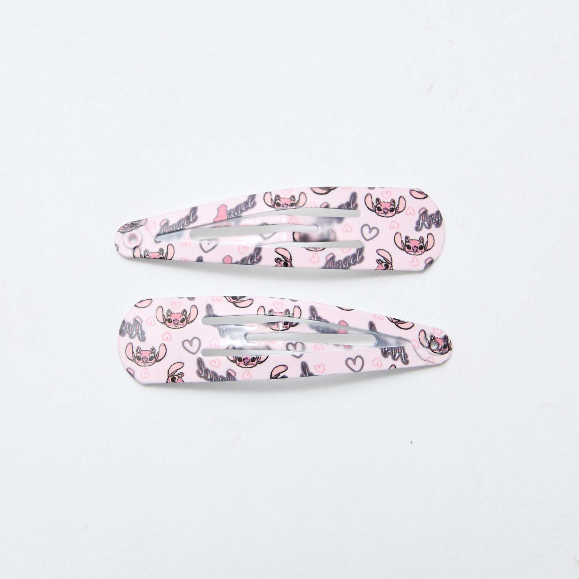 Lot de 4 pinces + 2 élastiques 'Stitch' ROSE