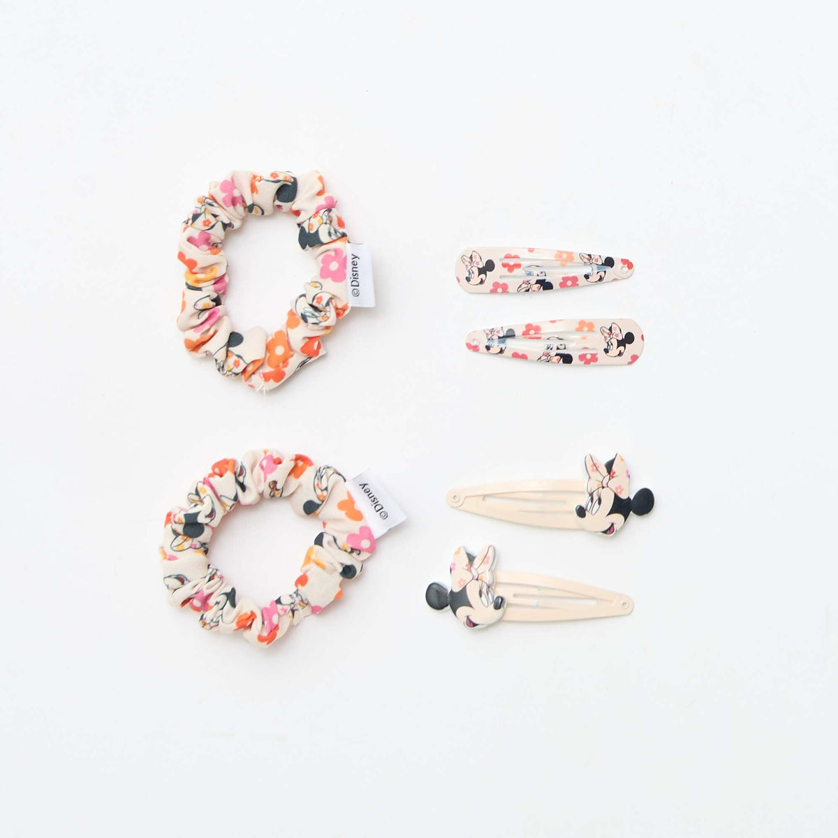 Lot de 4 pinces + 2 élastiques 'Stitch' ROSE