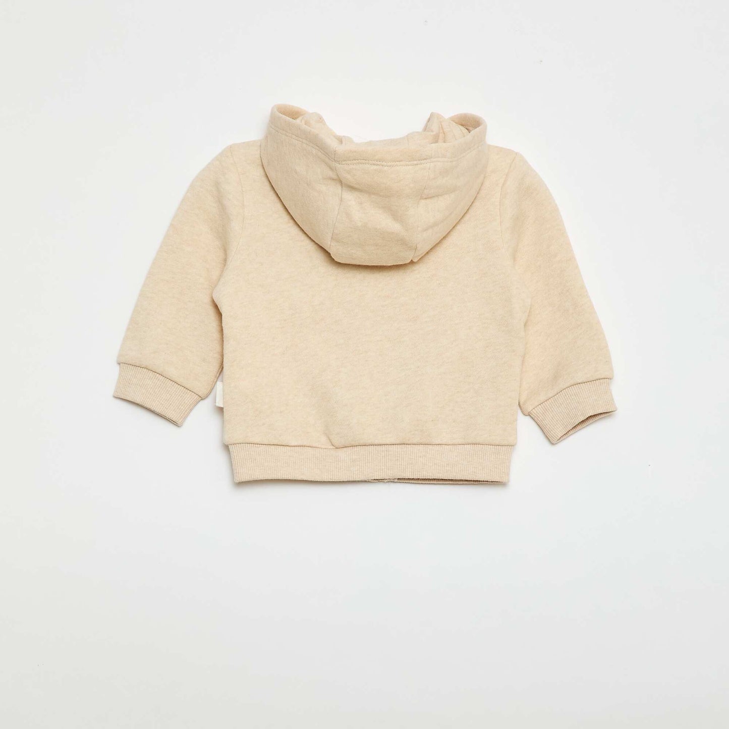 Sweat zippé à capuche en molleton gratté BEIGE