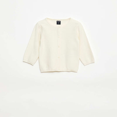 Gilet en maille fine jauge uni BLANC