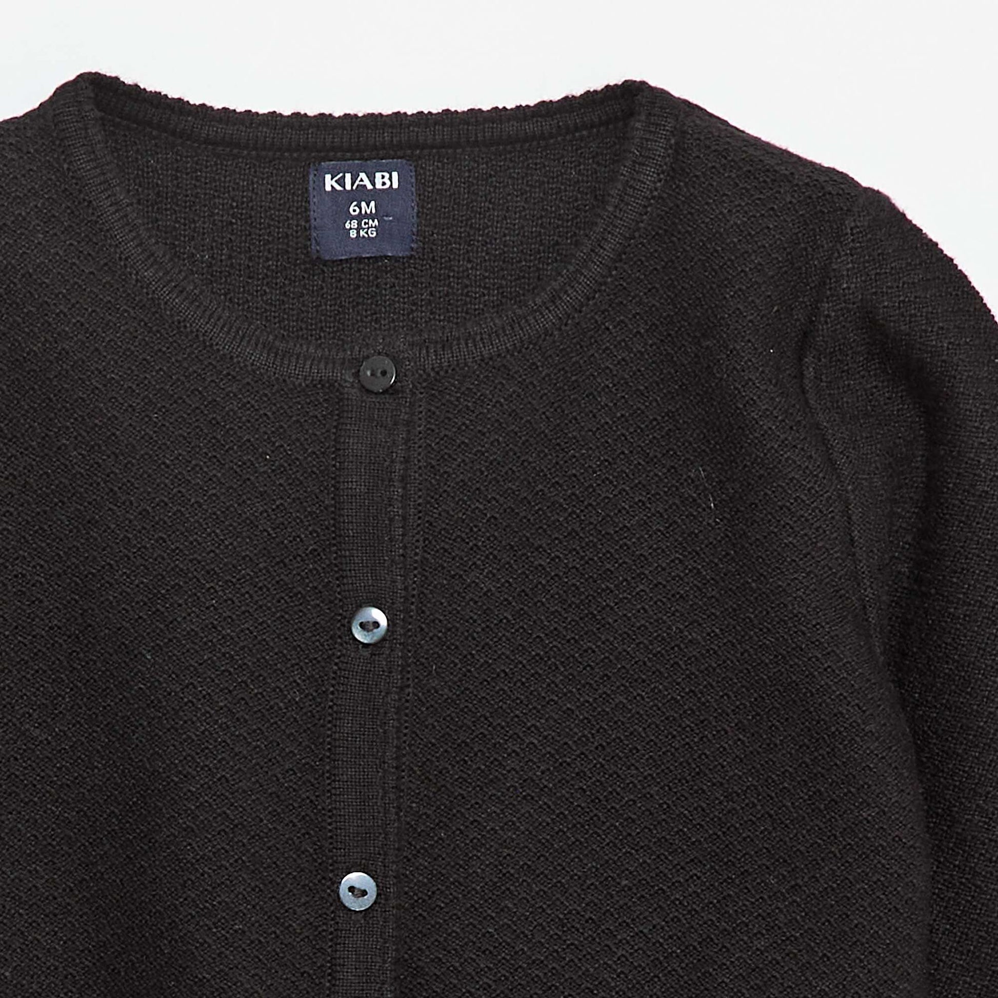 Gilet en maille fine jauge uni NOIR