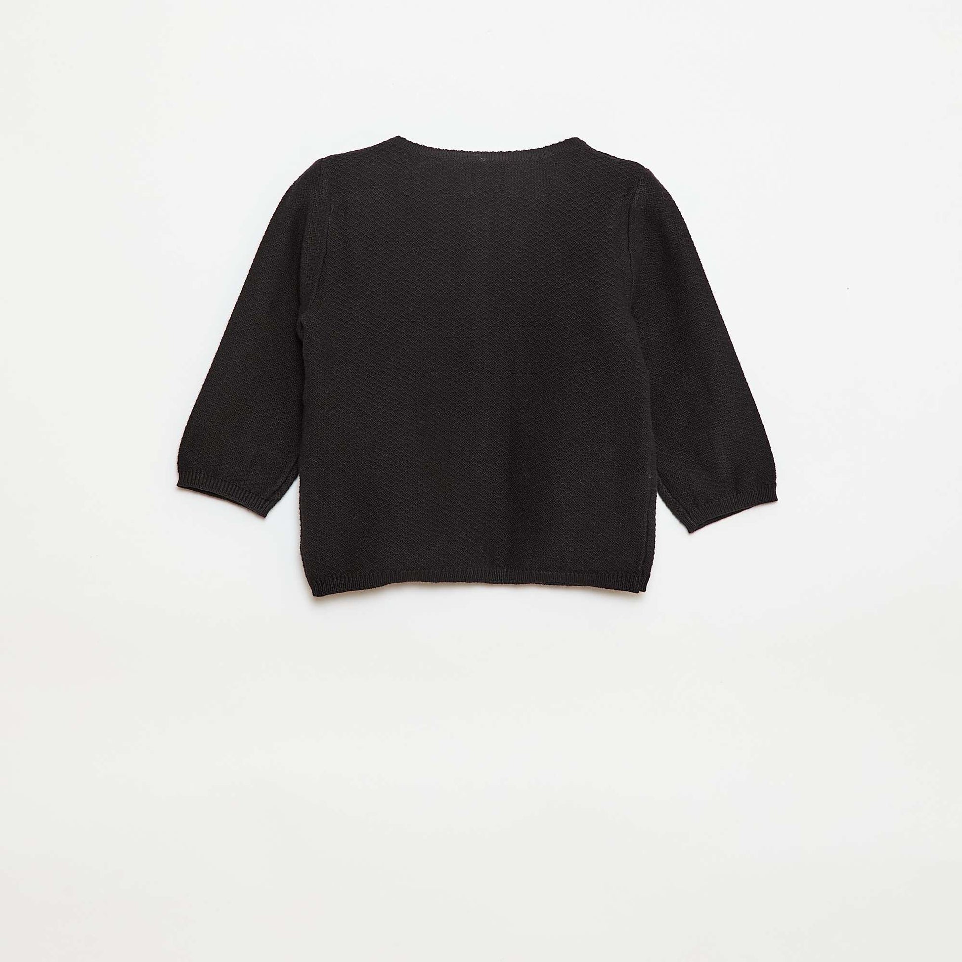 Gilet en maille fine jauge uni NOIR