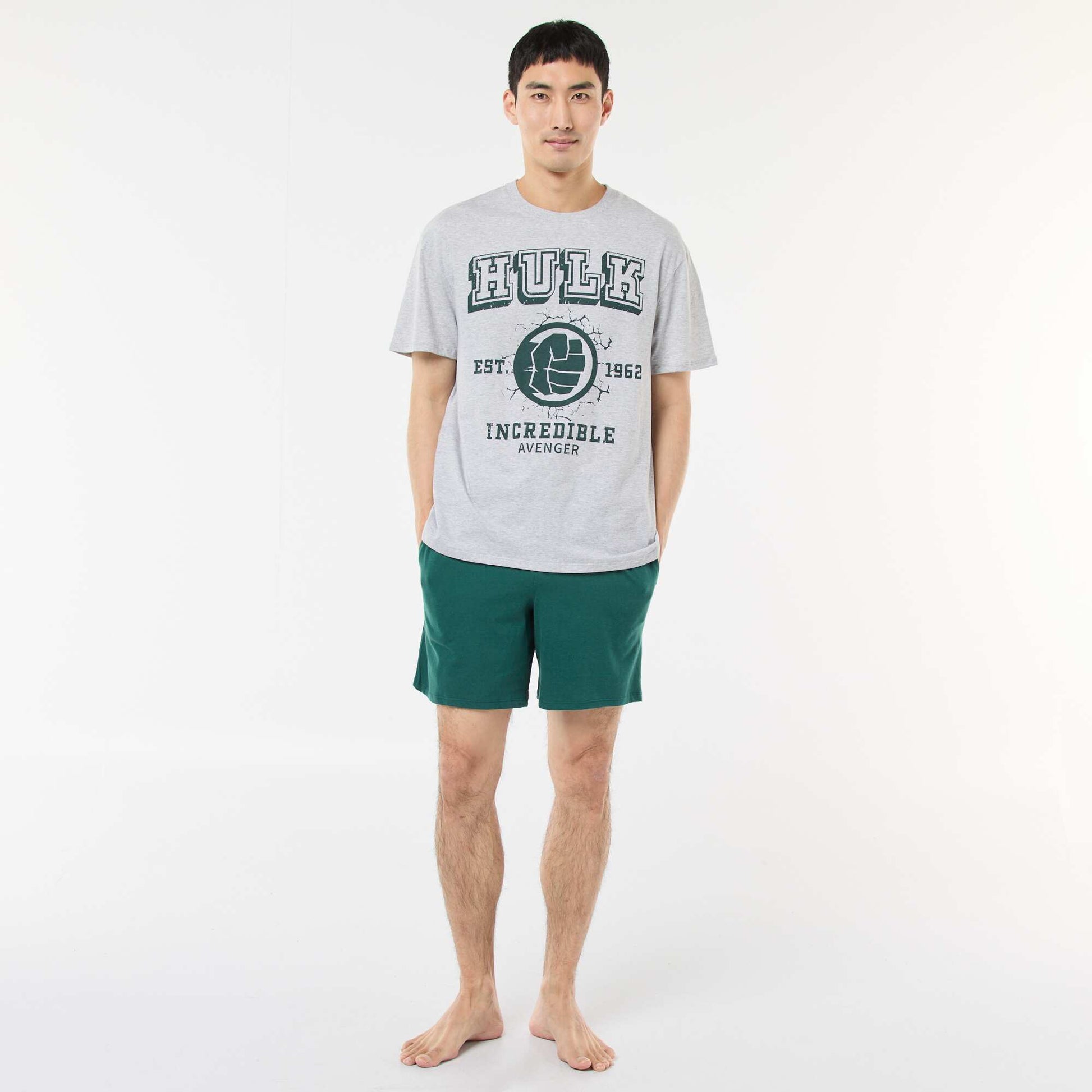 Ensemble de pyjama 'Marvel' 'Hulk' en coton GRIS