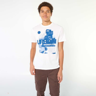 Tee-shirt imprimé à manches courtes BLANC