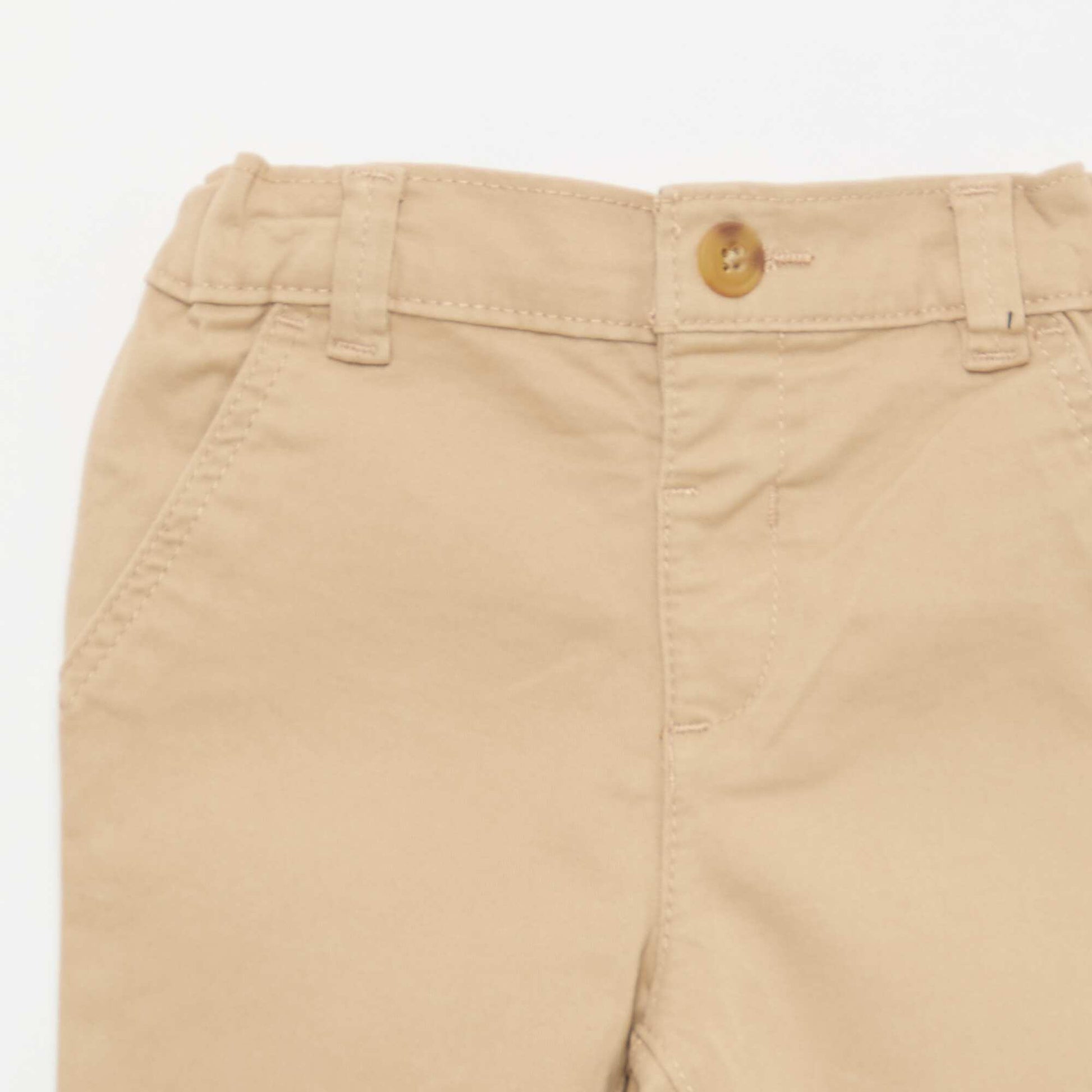 Chino droit en coton stretch BEIGE