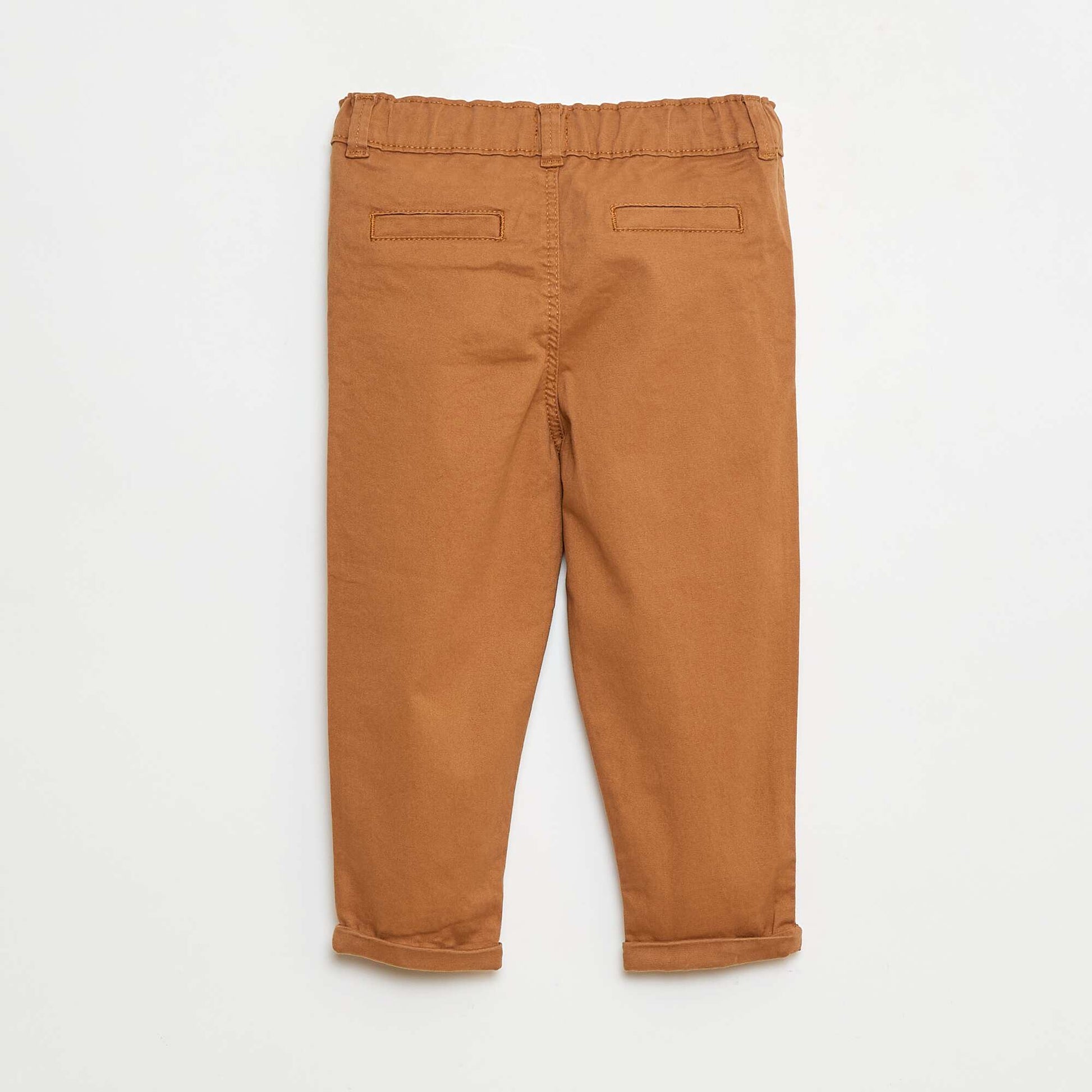 Chino droit en coton stretch BEIGE