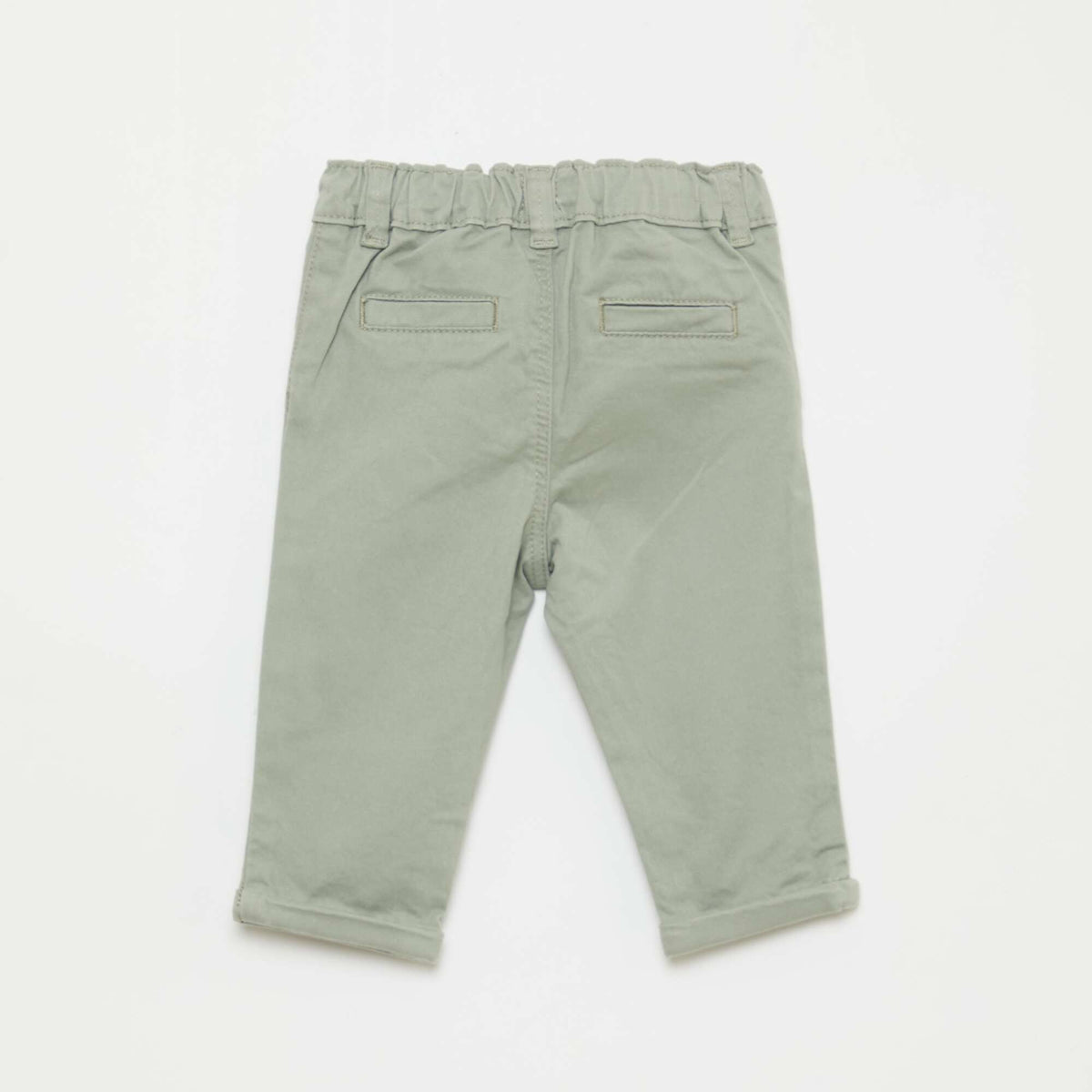 Chino droit en coton stretch VERT