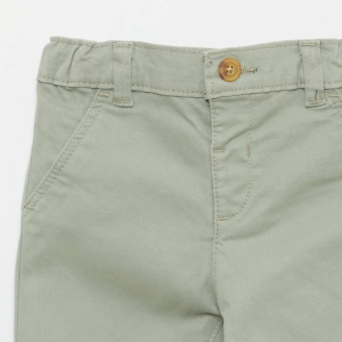 Chino droit en coton stretch VERT