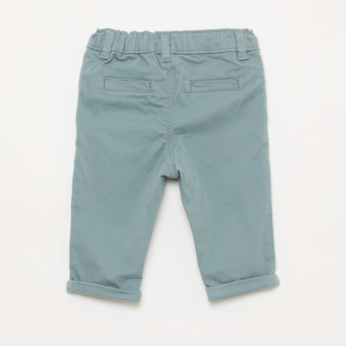 Chino droit en coton stretch BLEU