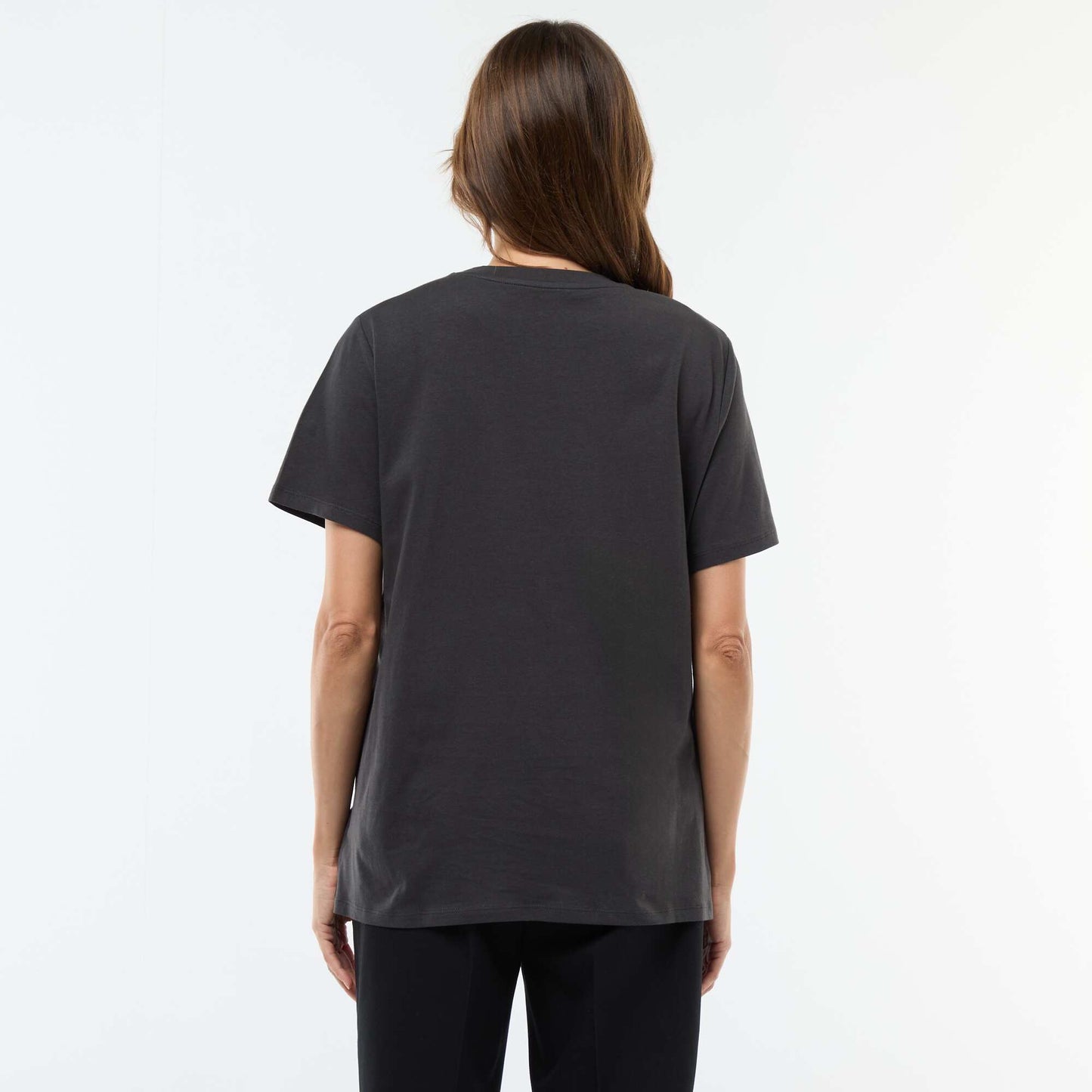 Tee-shirt d'allaitement imprimé à manches courtes NOIR