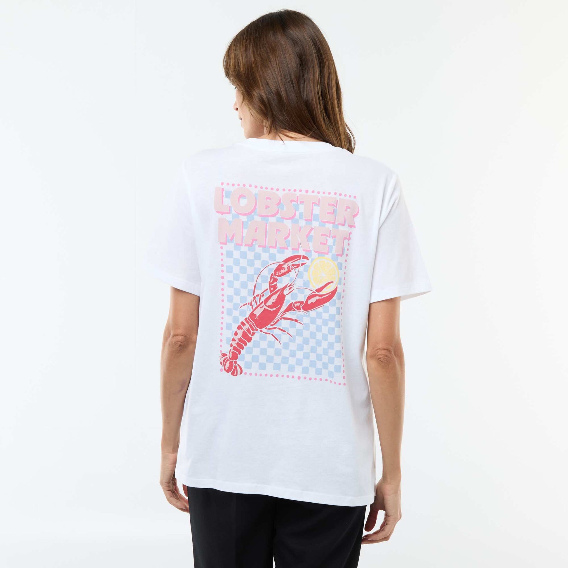 Tee-shirt d'allaitement imprimé à manches courtes BLANC