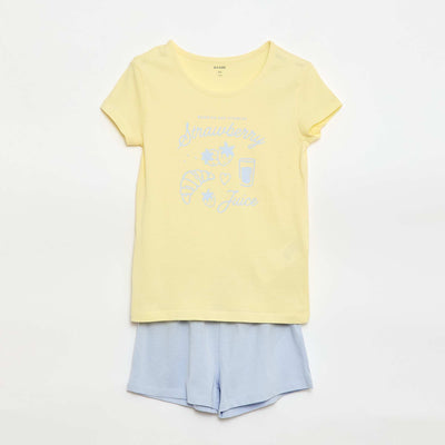 Ensemble pyjama court - 2 pièces JAUNE