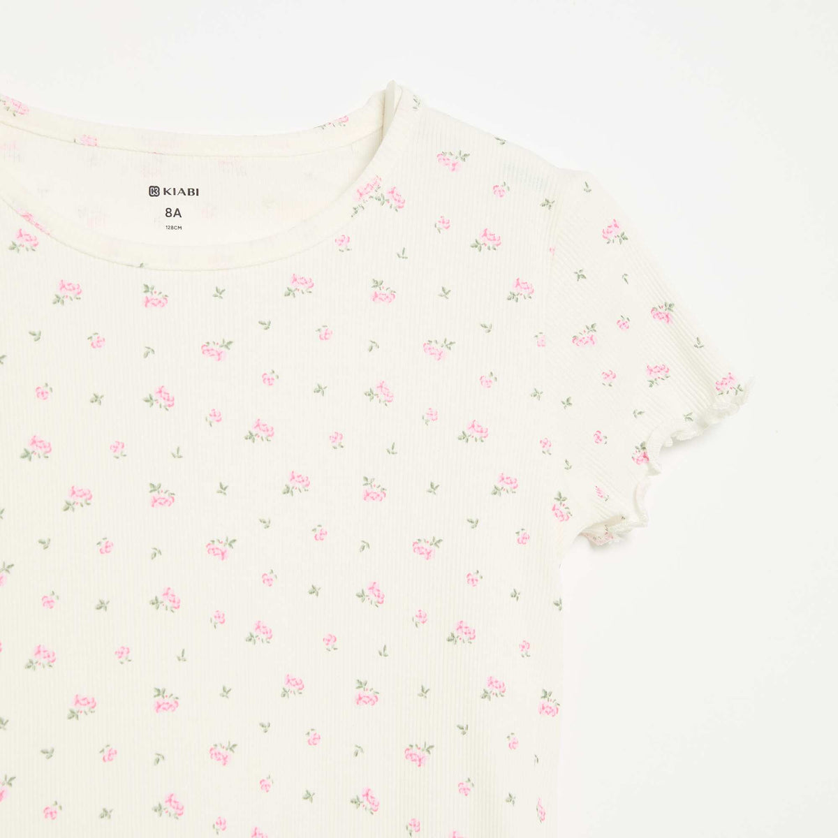 Ensemble de pyjama haut + short en maille côtelée coton BLANC