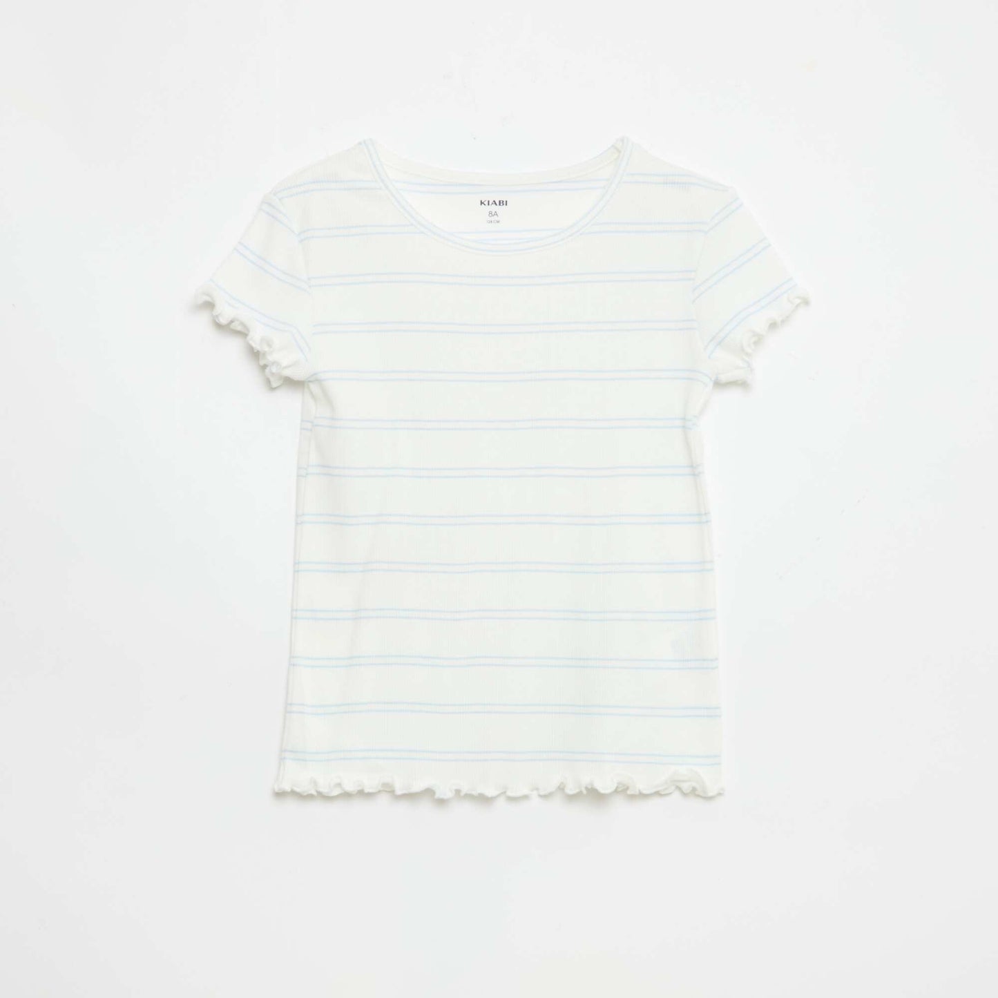 Ensemble de pyjama haut + short en maille côtelée coton BLANC