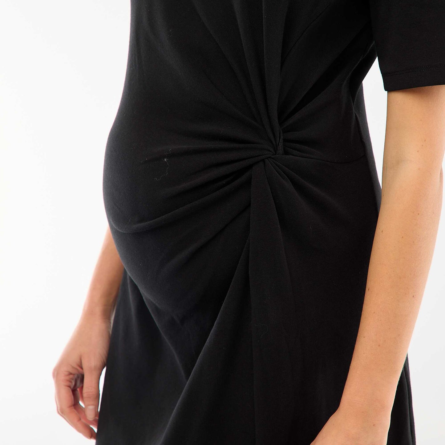 Robe grossesse torsadée devant NOIR