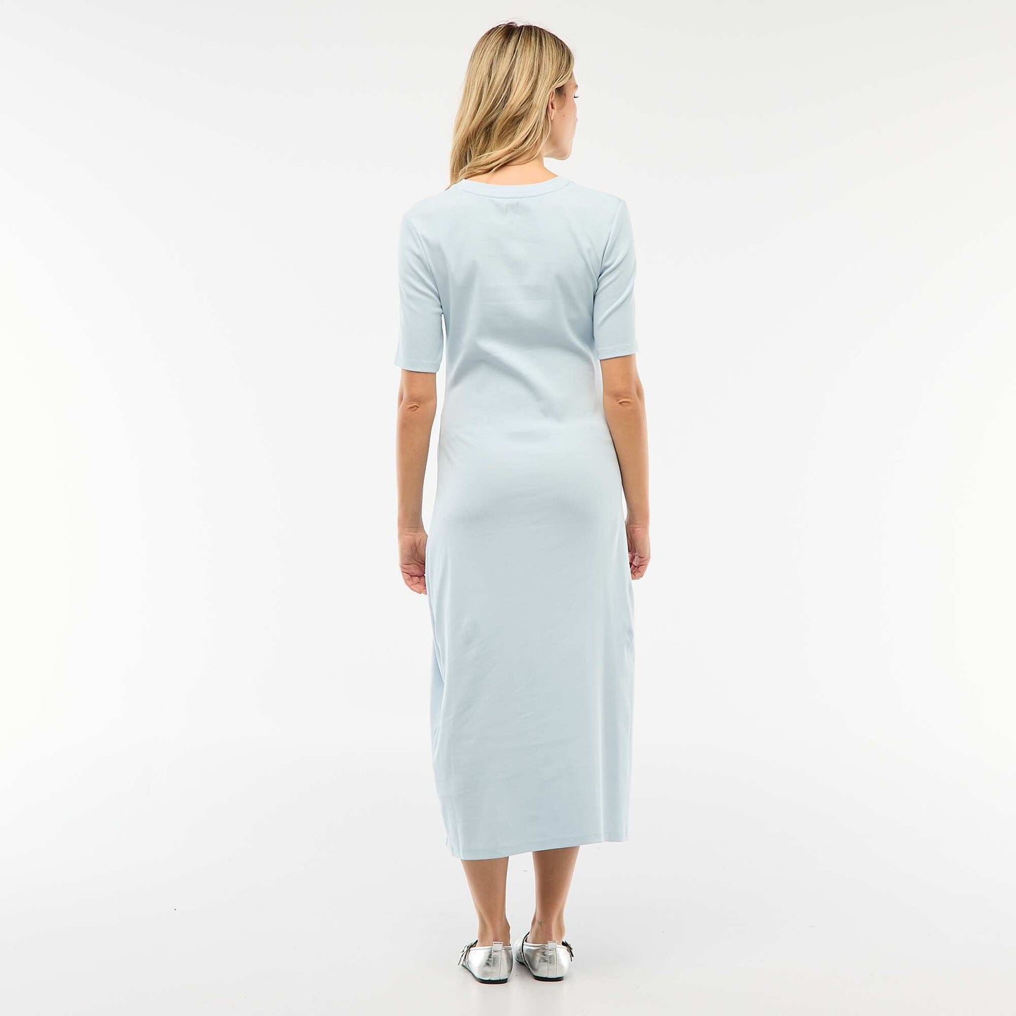 Robe grossesse torsadée devant BLEU