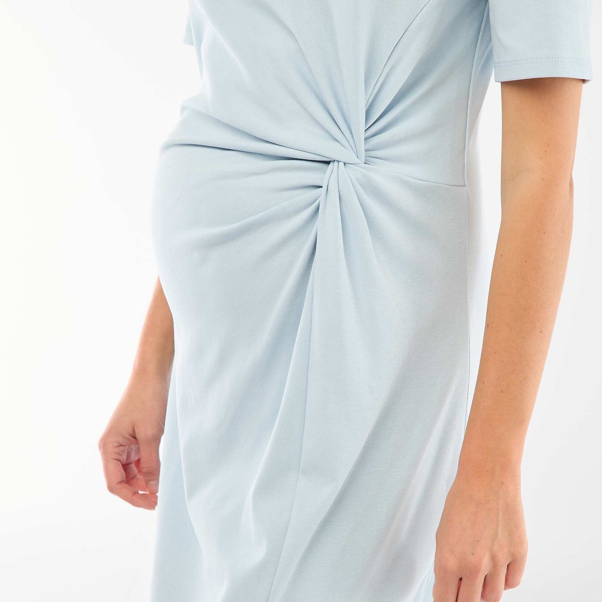 Robe grossesse torsadée devant BLEU