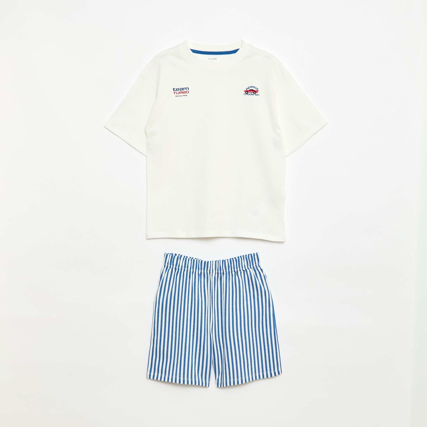Ensemble de pyjama court 2 pièces  T-shirt + short BLANC