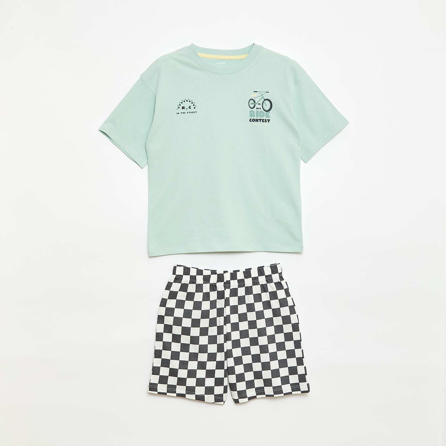 Ensemble de pyjama court 2 pièces  T-shirt + short VERT