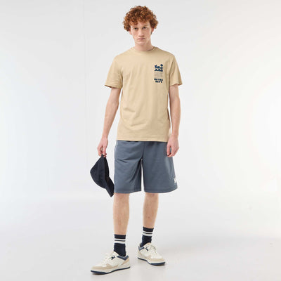 Short avec patch en coton uni GRIS