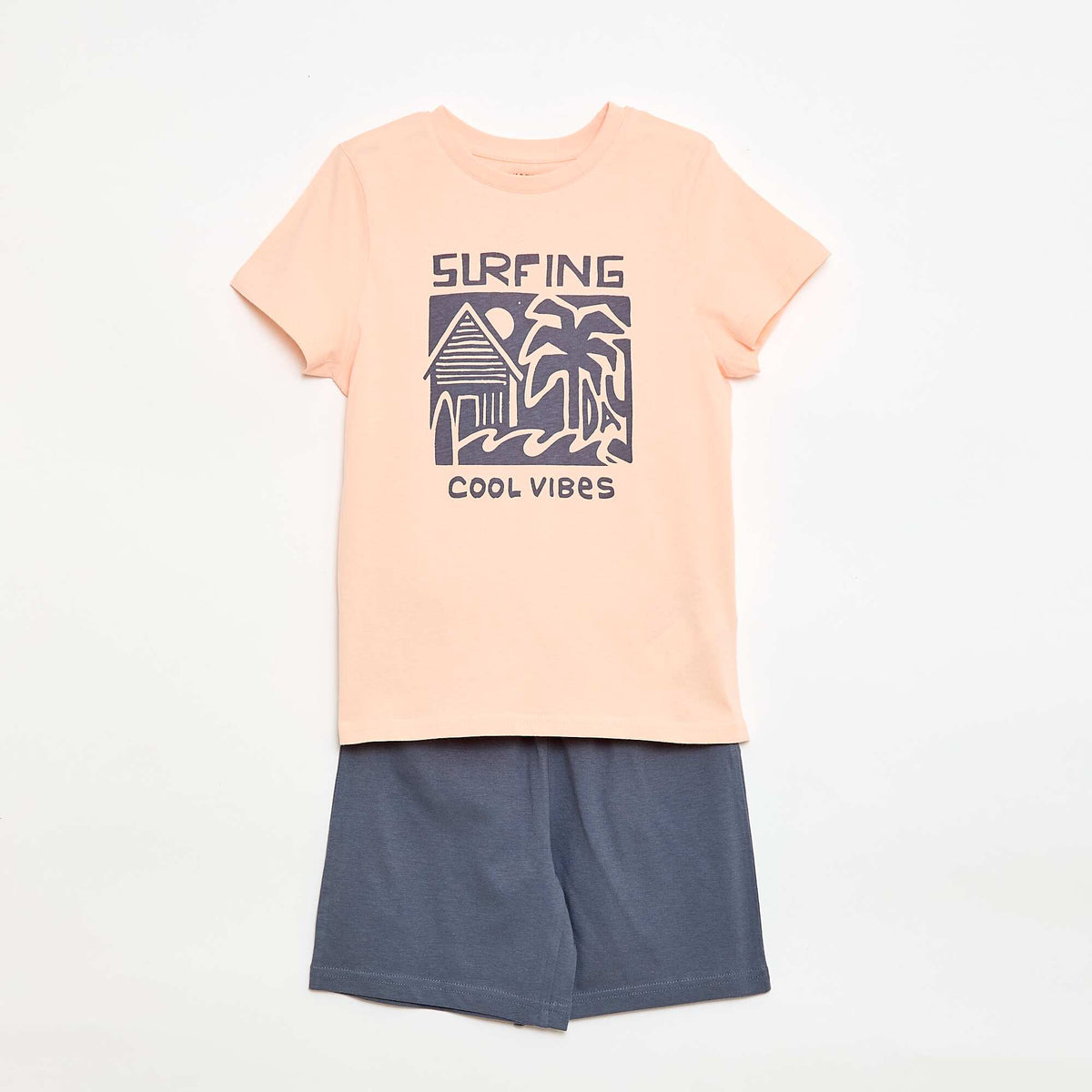 Pyjama 2 pièces short + T-shirt ORANGE