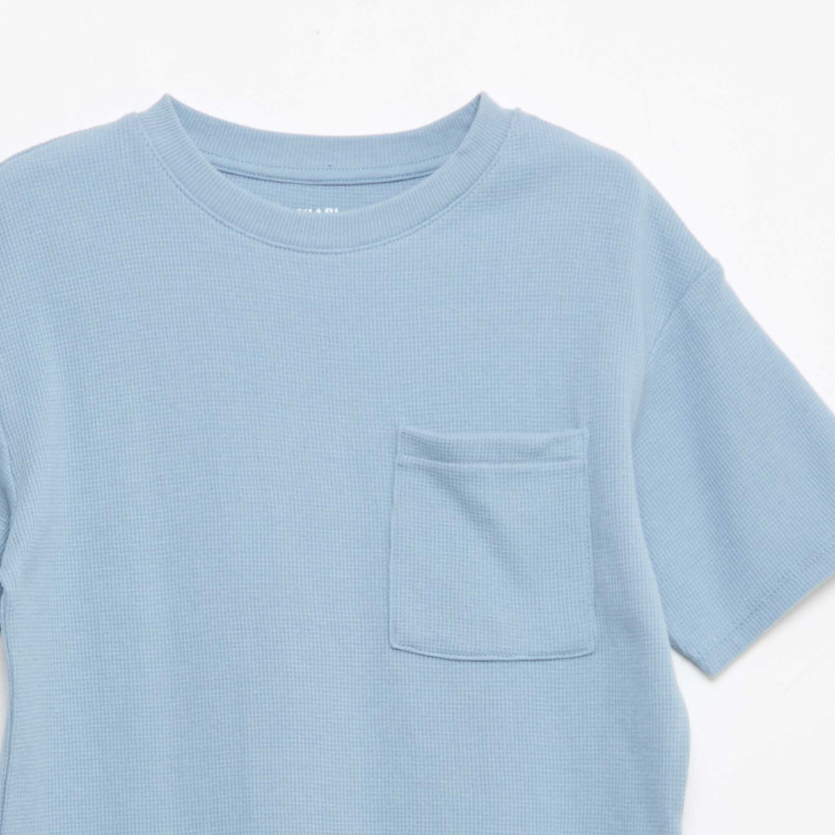 Ensemble de pyjama en coton uni BLEU