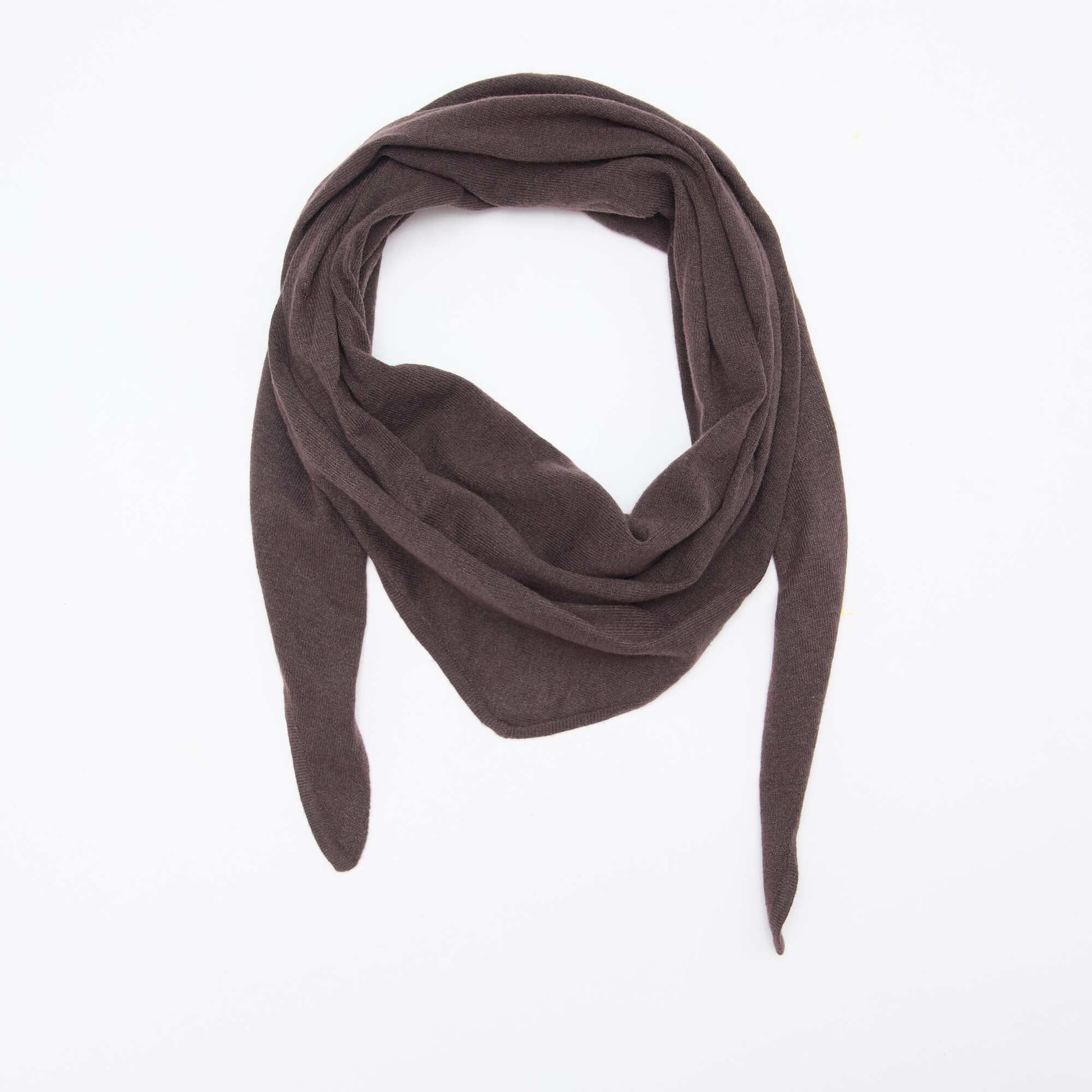 Echarpe foulard triangle à nouer MARRON