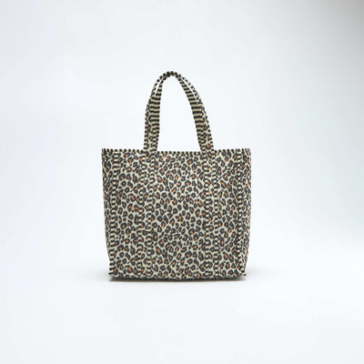 Sac cabas matelassé motif léopard MARRON