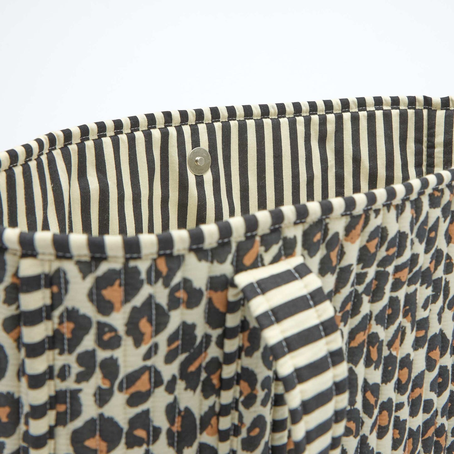 Sac cabas matelassé motif léopard MARRON