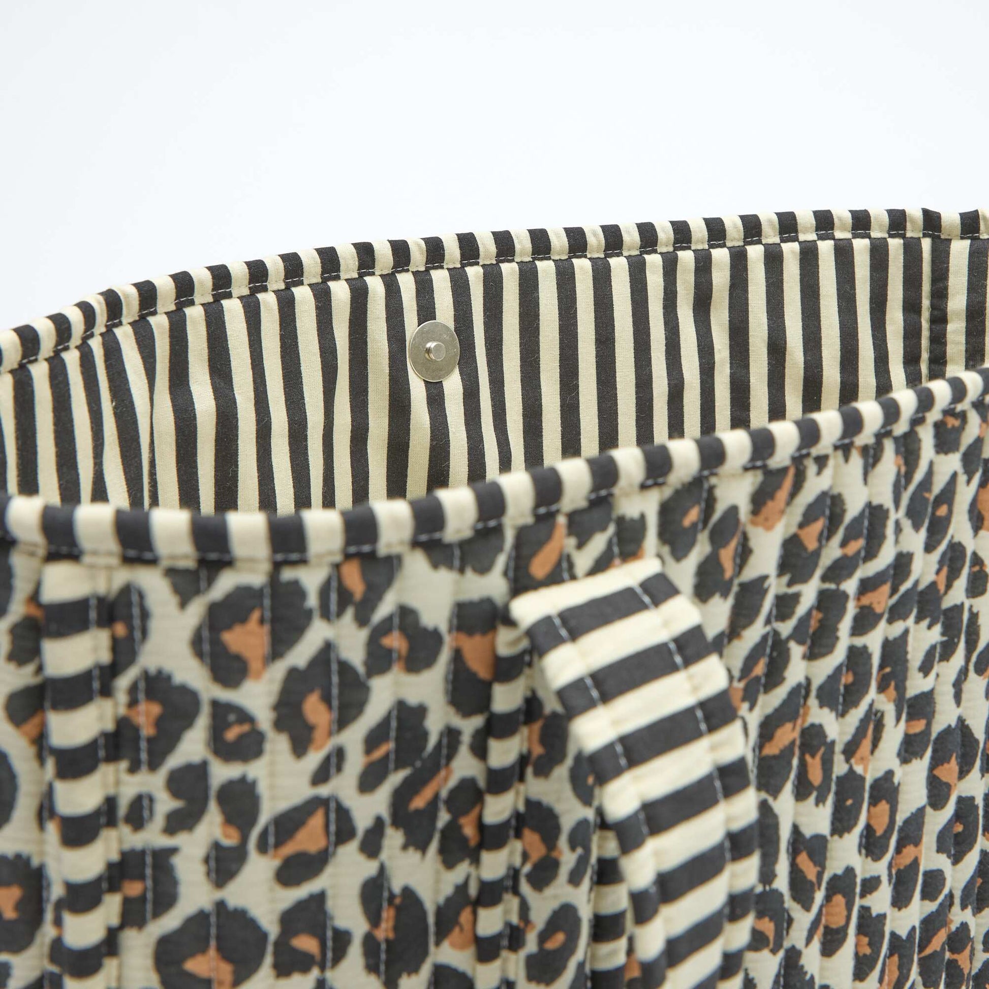 Sac cabas matelassé motif léopard MARRON