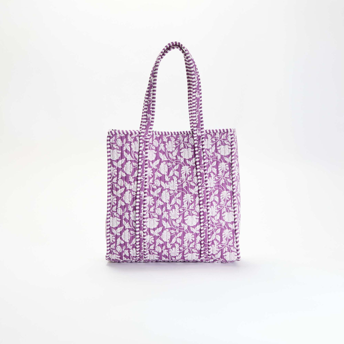 Sac cabas matelassé motif indienne VIOLET