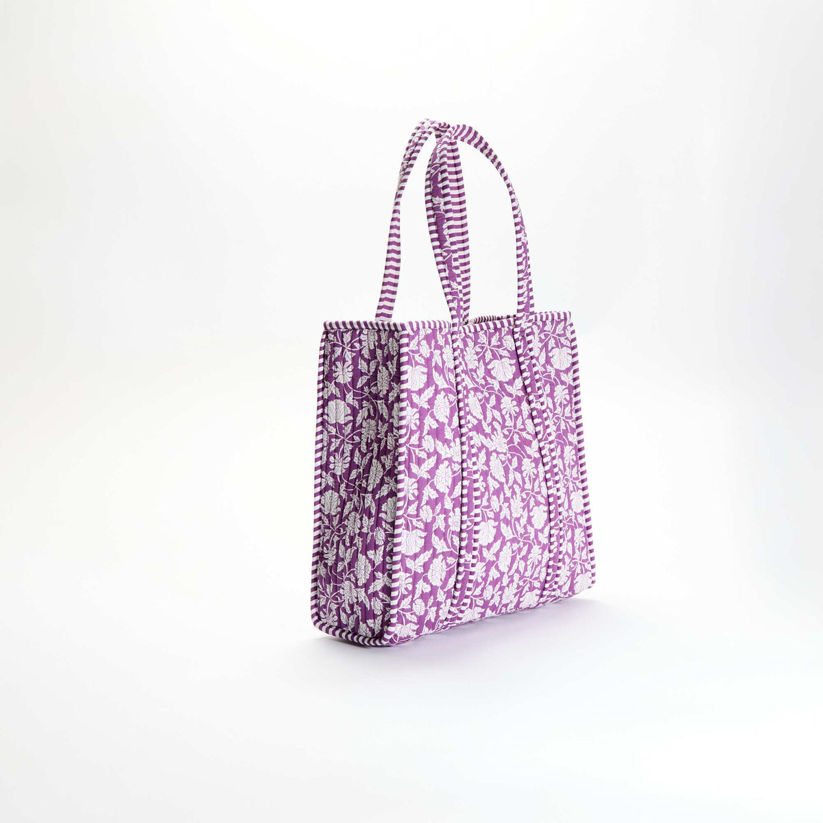 Sac cabas matelassé motif indienne VIOLET