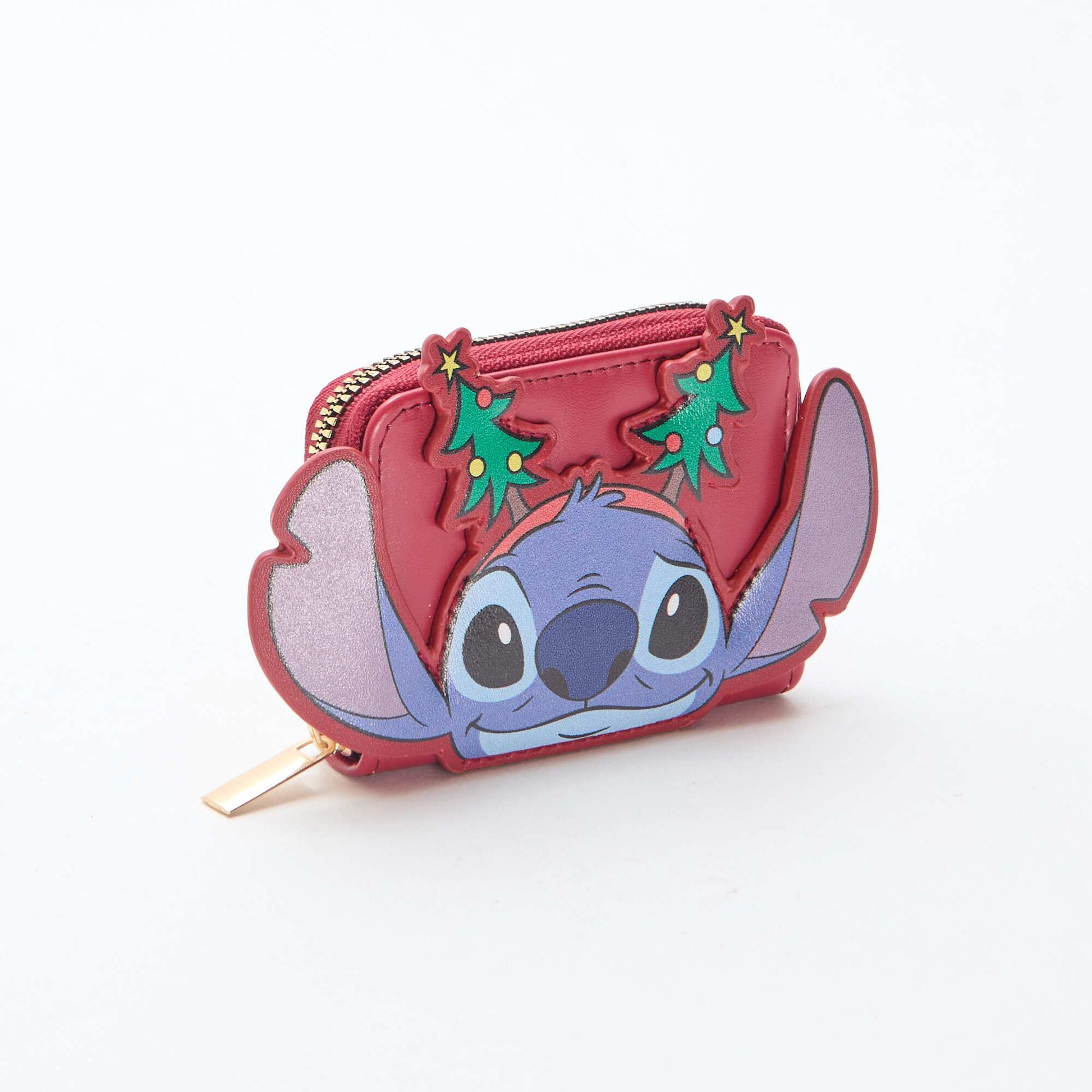 Porte- monnaie animé 'Disney' 'Stitch' Noël ROUGE