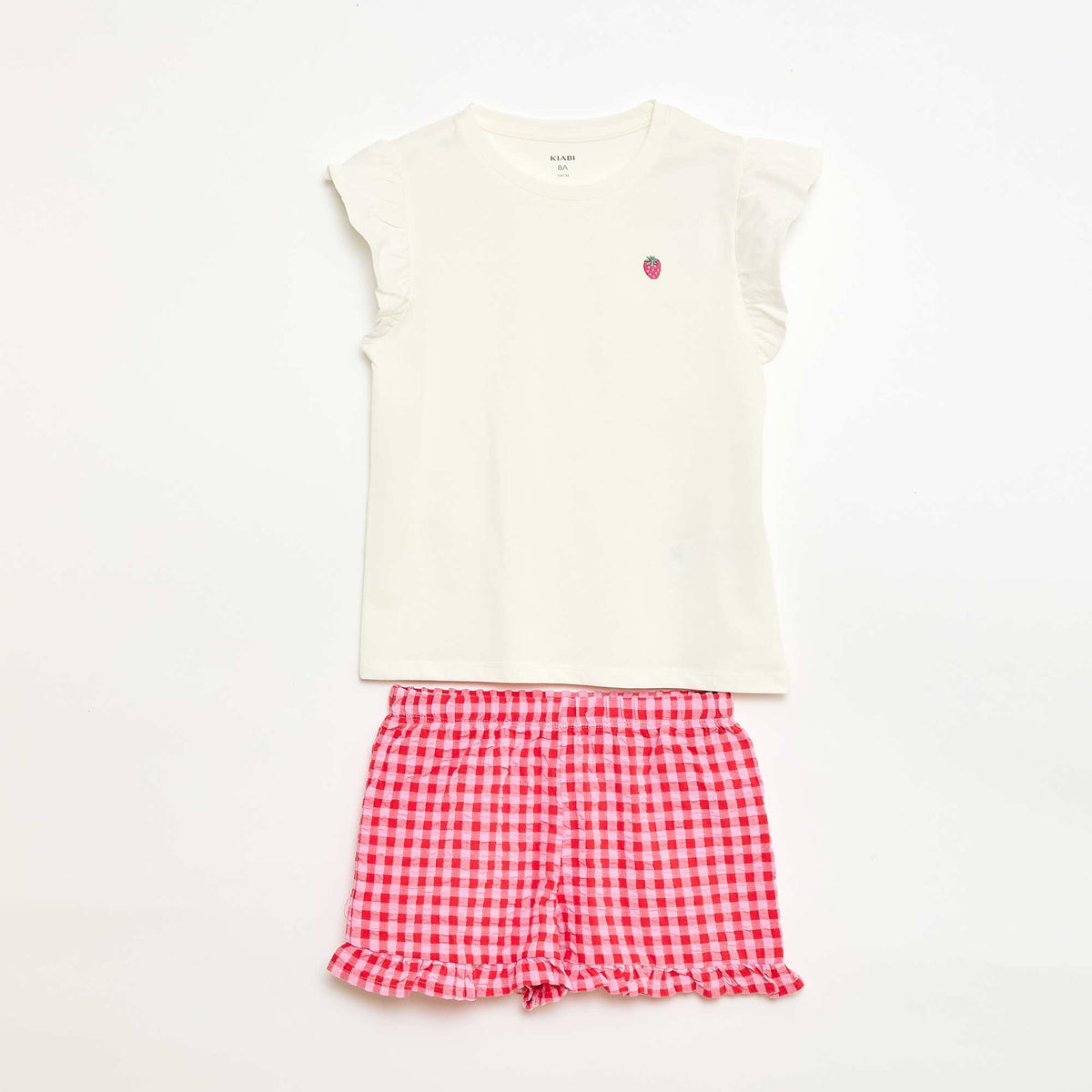 Ensemble de pyjama court t-shirt + short - 2 pièces BLANC