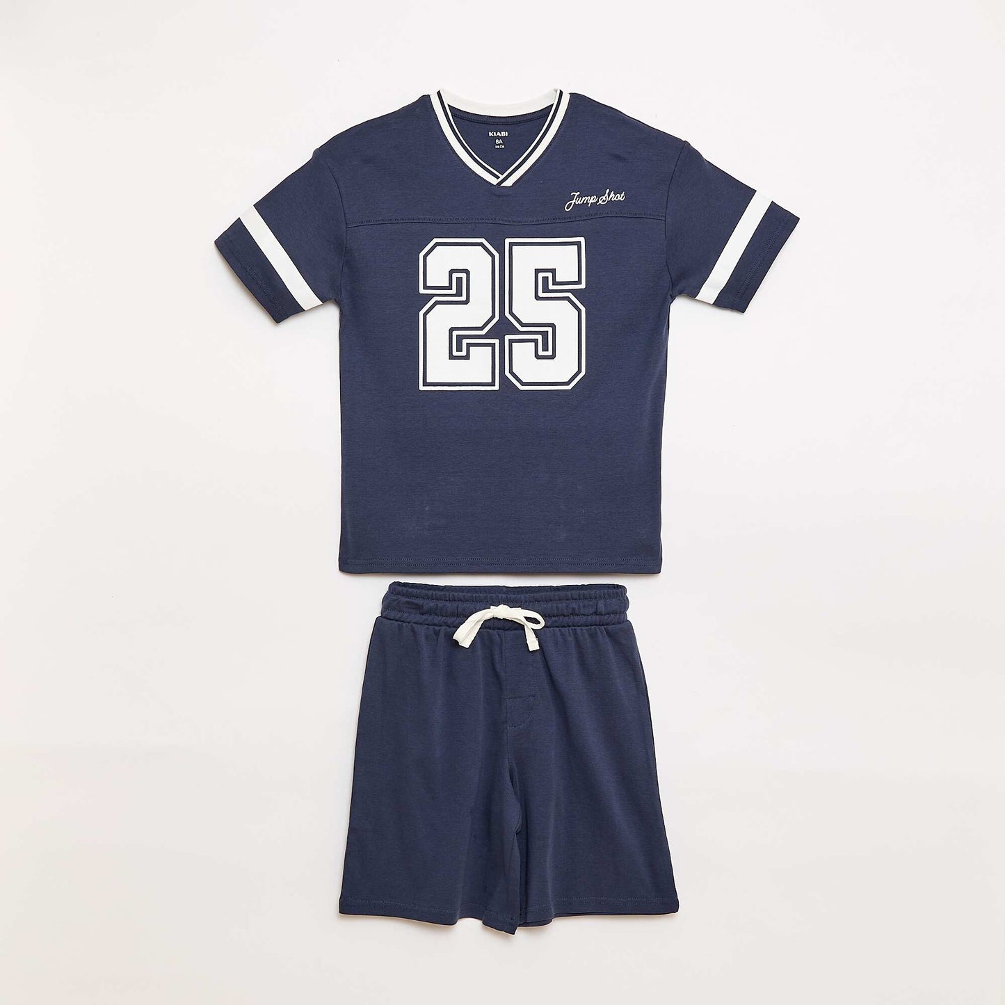 Ensemble de pyjama manches courtes en coton BLEU