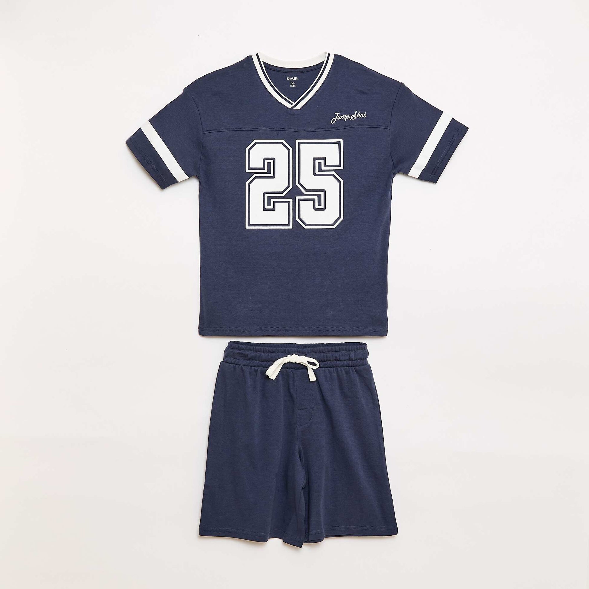 Ensemble de pyjama manches courtes en coton BLEU