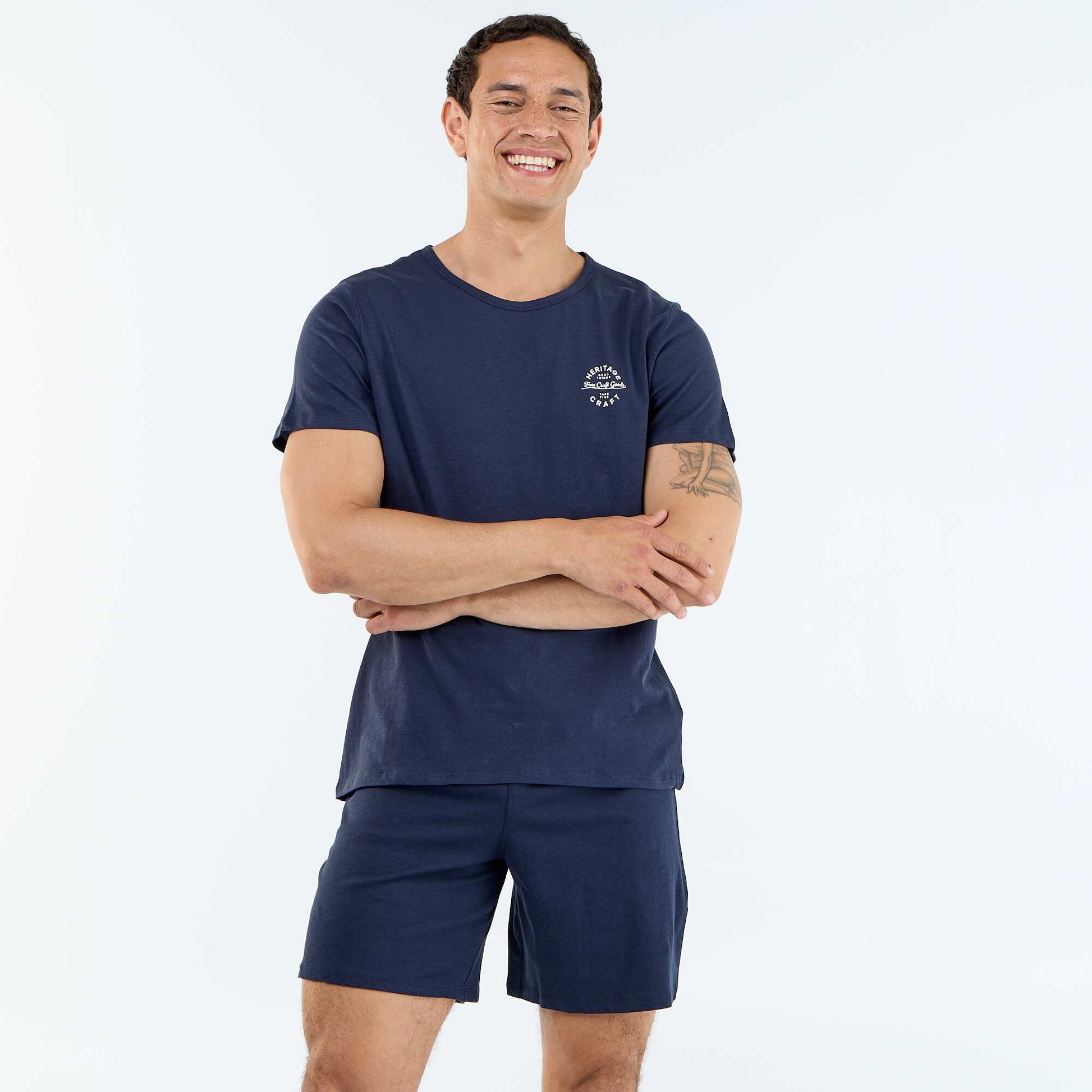 Ensemble de pyjama court t-shirt + short - 2 pièces BLEU