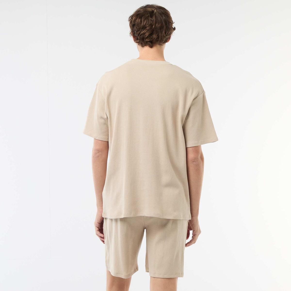 Ensemble court de pyjama en nid d'abeilles - 2 pièces BEIGE