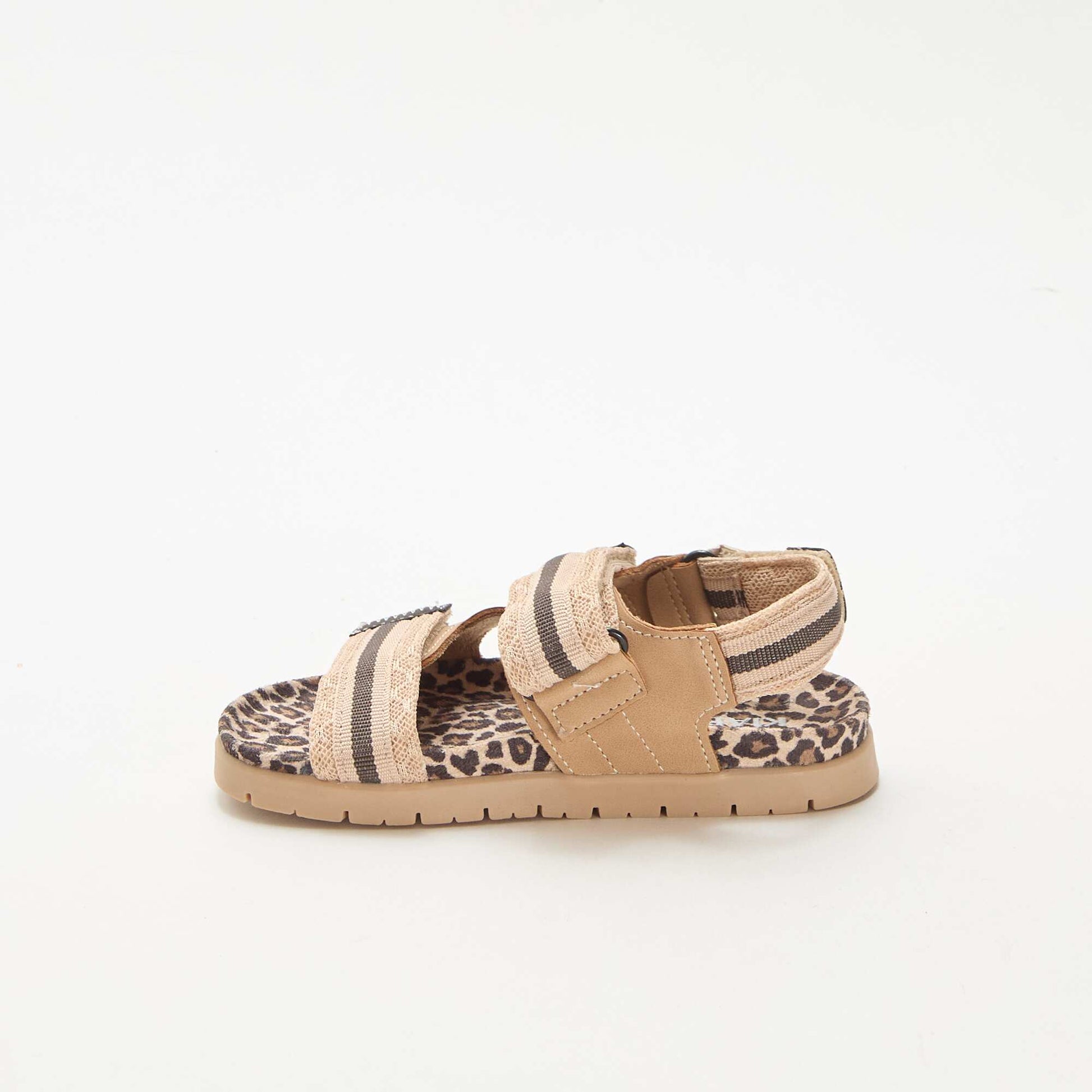 Sandales à scratch léopard BEIGE