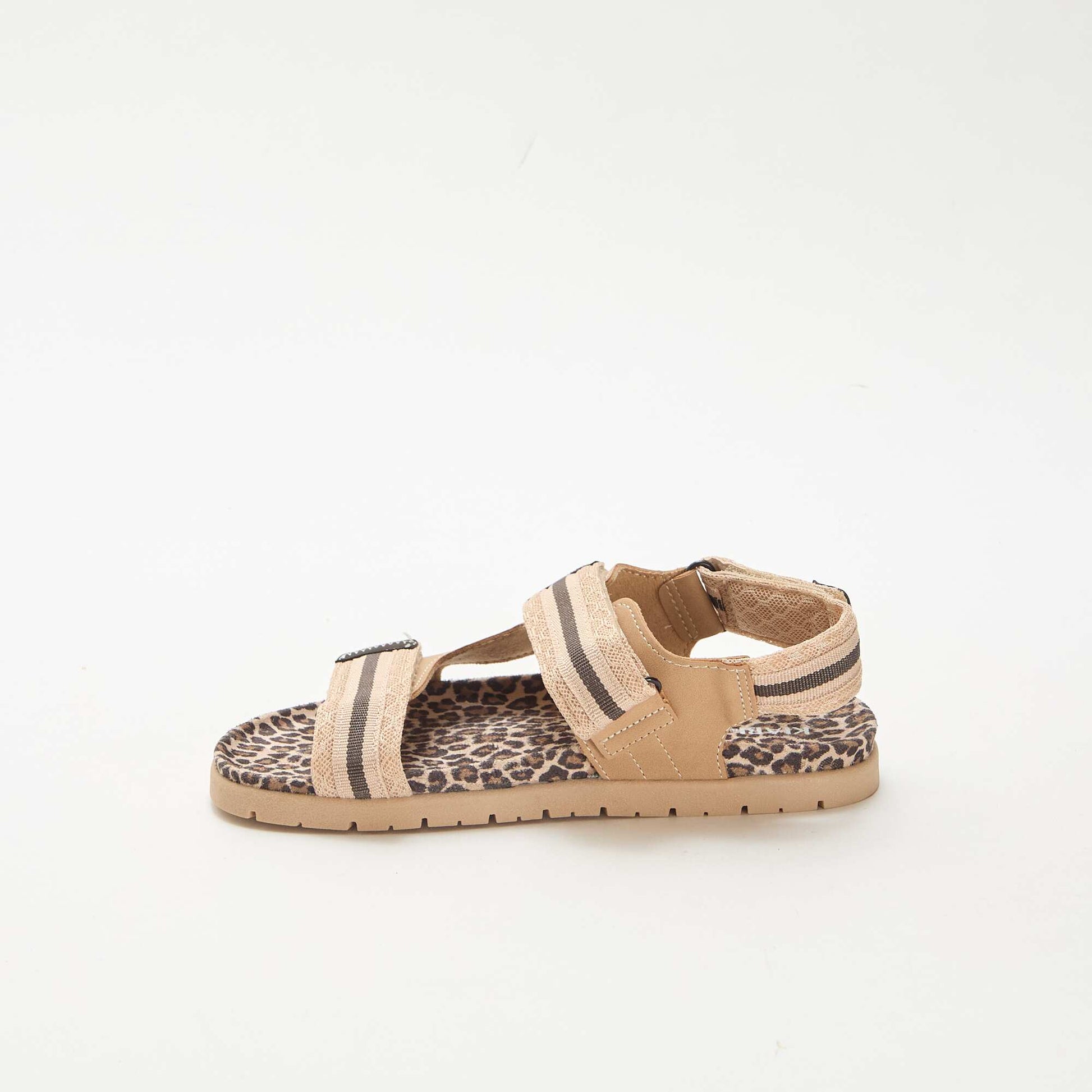 Sandales à scratch léopard BEIGE