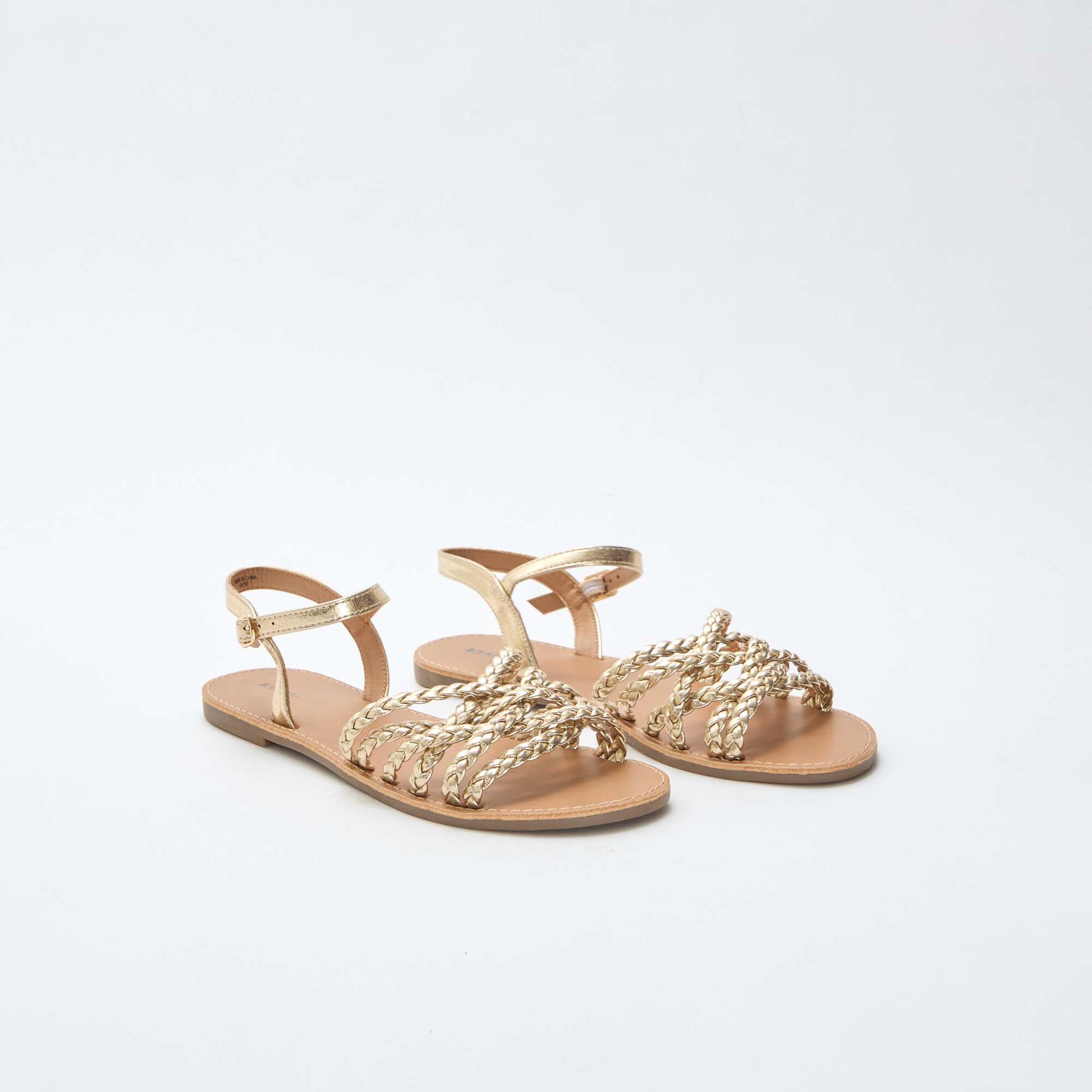 Sandales multi brides tressées JAUNE