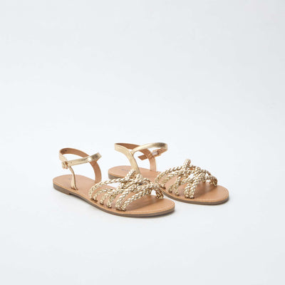 Sandales multi brides tressées JAUNE