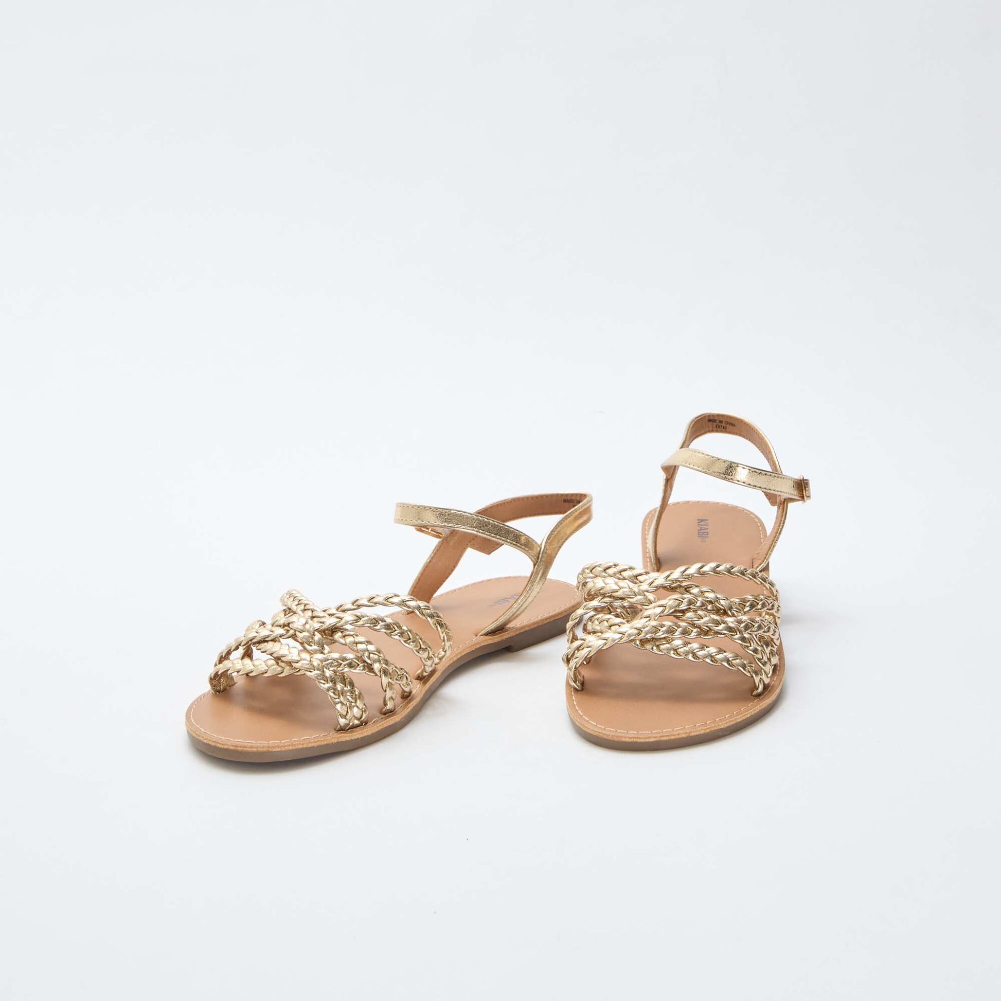 Sandales multi brides tressées JAUNE